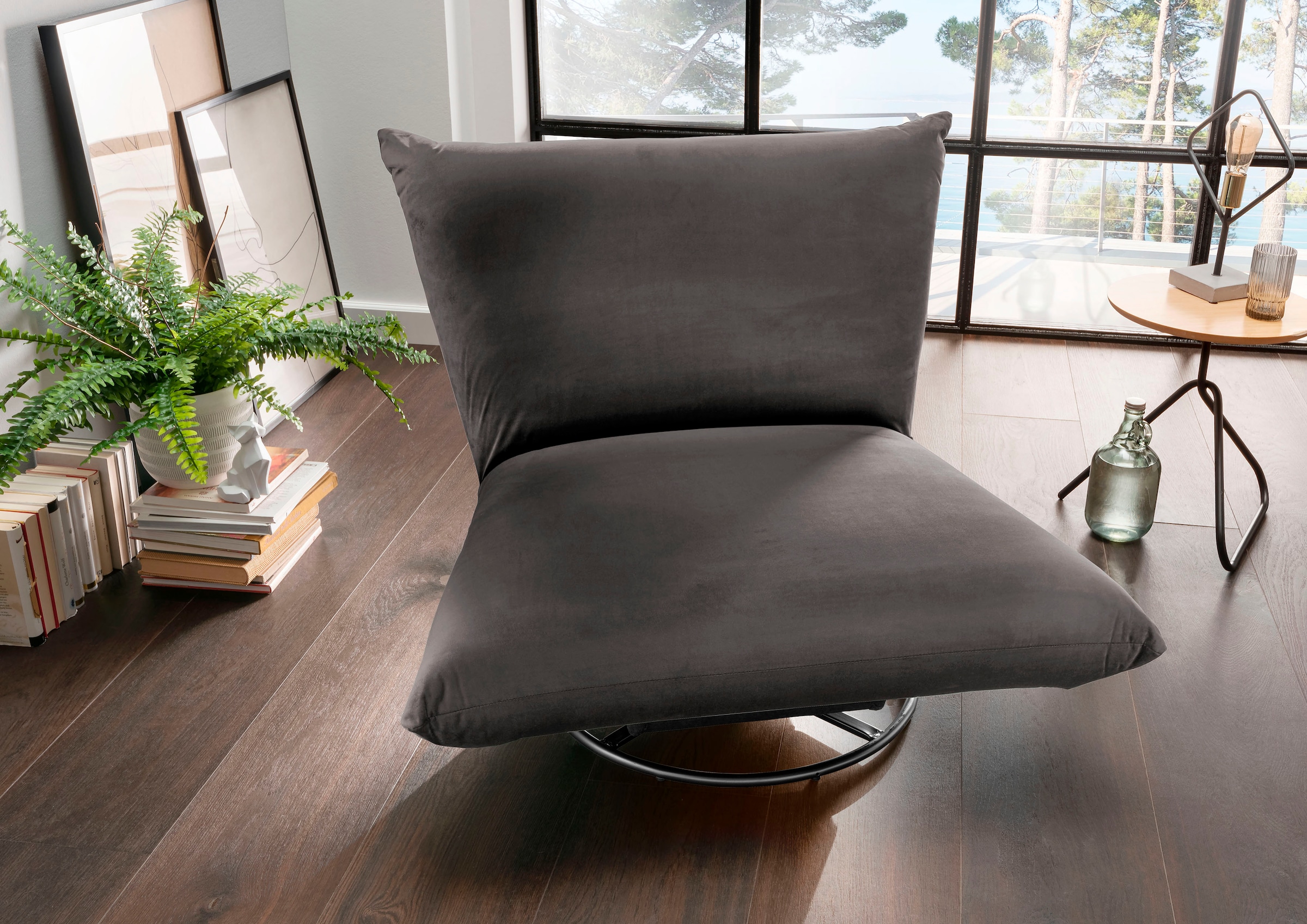 Home affaire Drehsessel "Cremona" 360 drehbar mit Metallfuß günstig online kaufen