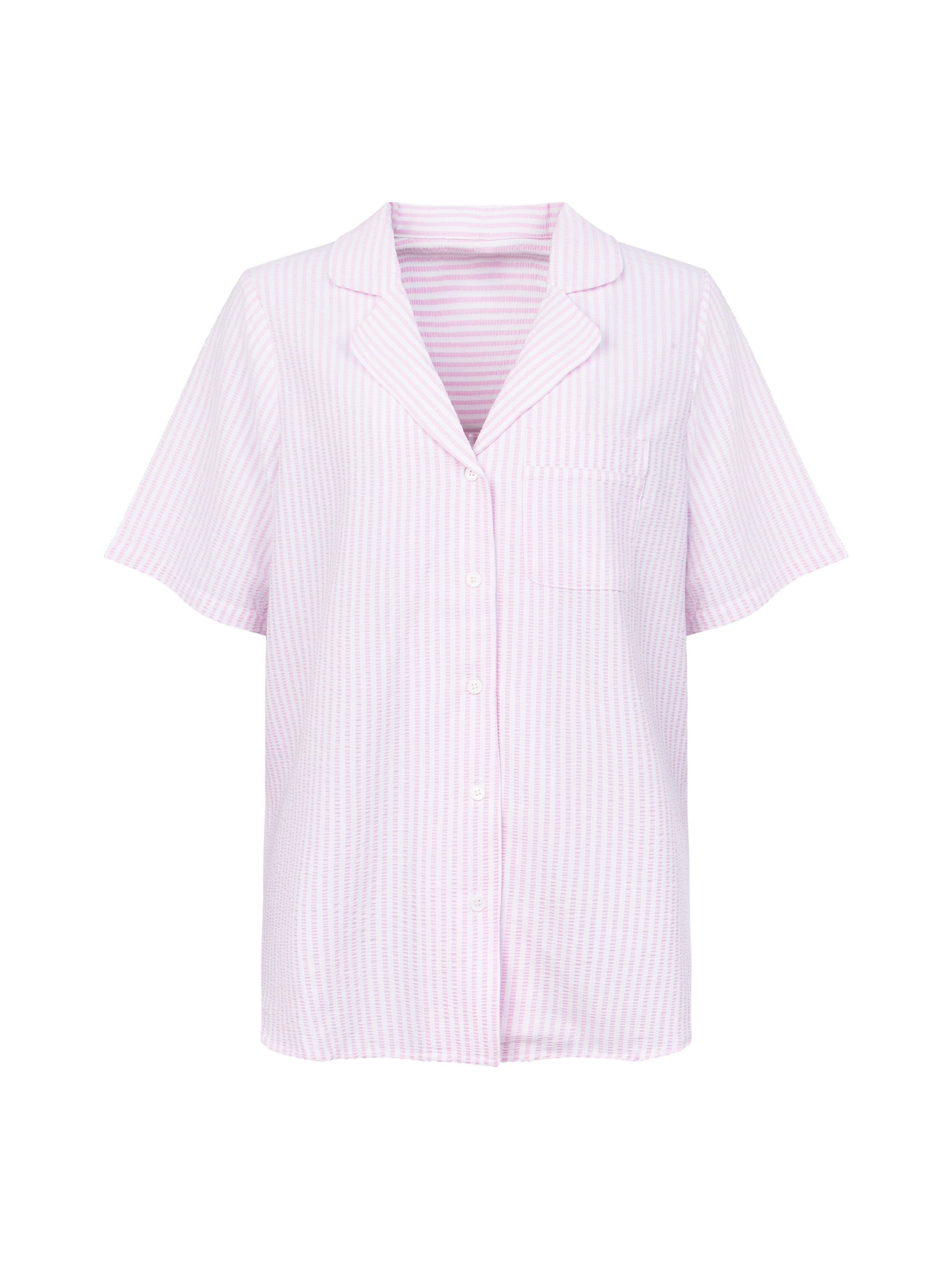 Dorina Pyjamaoberteil »Diana« V-Ausschnitt, feine Streifen, Kurzarm, weich, leicht