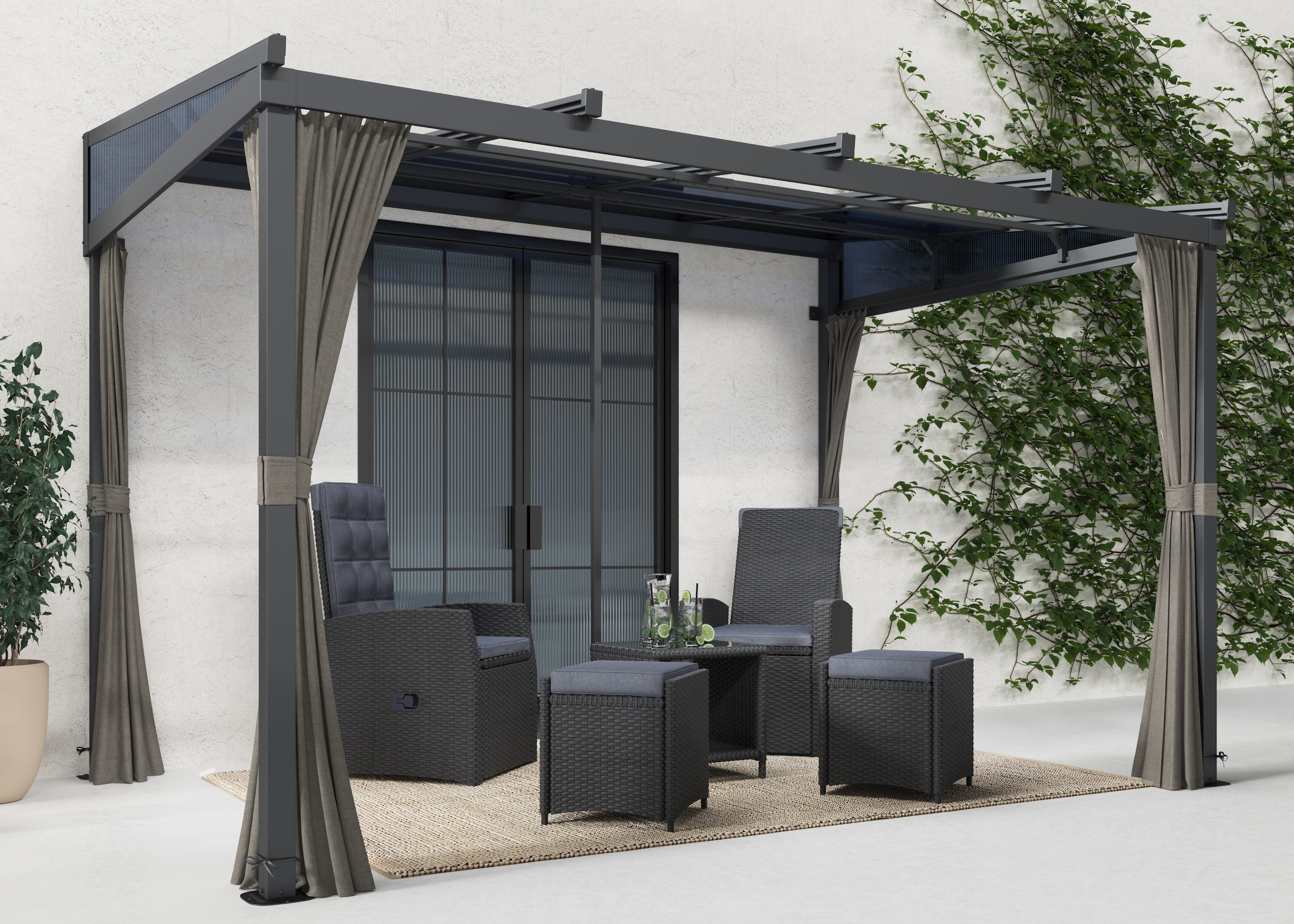 KONIFERA Anbaupavillon "Bilbao, Terrassenüberdachung" in Breite 360, 423 un günstig online kaufen