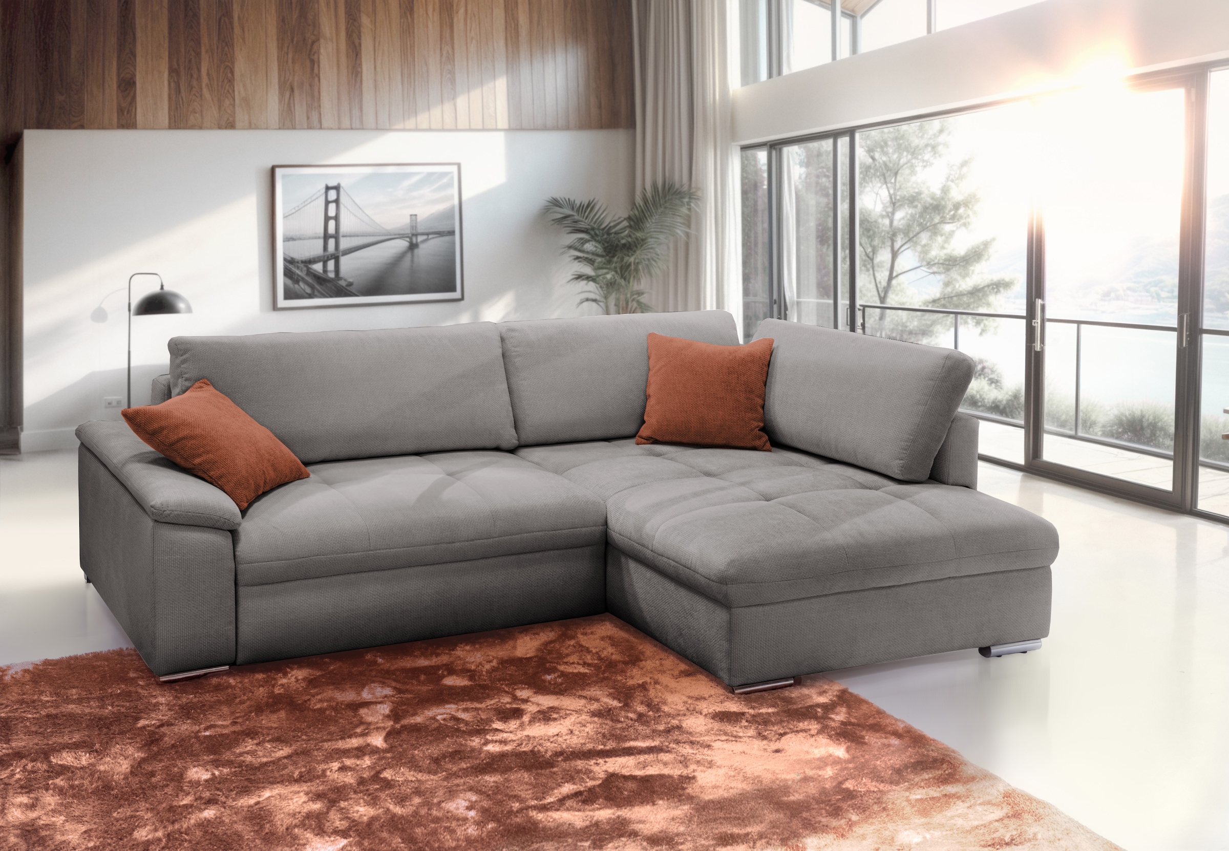 exxpo - sofa fashion Ecksofa »Casa Grande inkl. Bettfunktion, Bettkasten, OTTOs Choice, bequem«, L-Form, guter Sitzkomfort, große Liegefläche