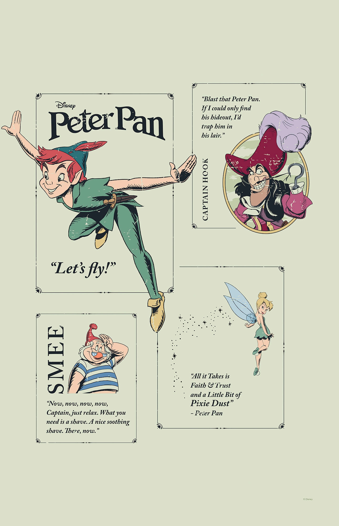 Komar Leinwandbild »Peter Pan Let´s Fly! - Größe 40 x 60 cm«, Disney, (1 St., 40 x 60 cm (Breite x Höhe), Keilrahmenbild mit Echtholzrahmen, Kinderzimmer