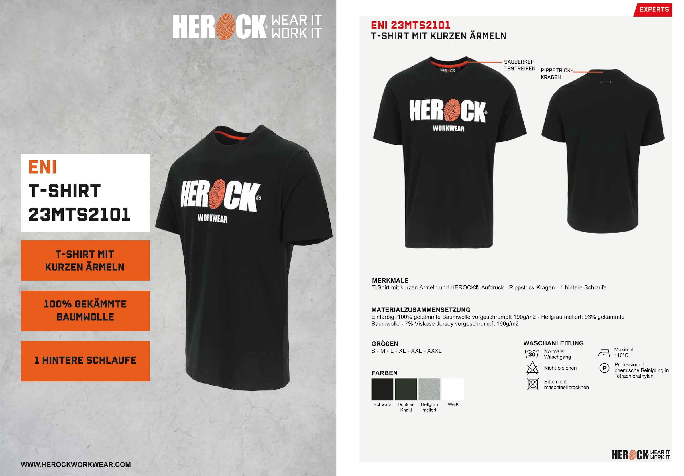 »ENI«, mit BAUR bestellen Tragegefühl Herock Rundhals, Herock®-Aufdruck, Baumwolle, online | angenehmes T-Shirt
