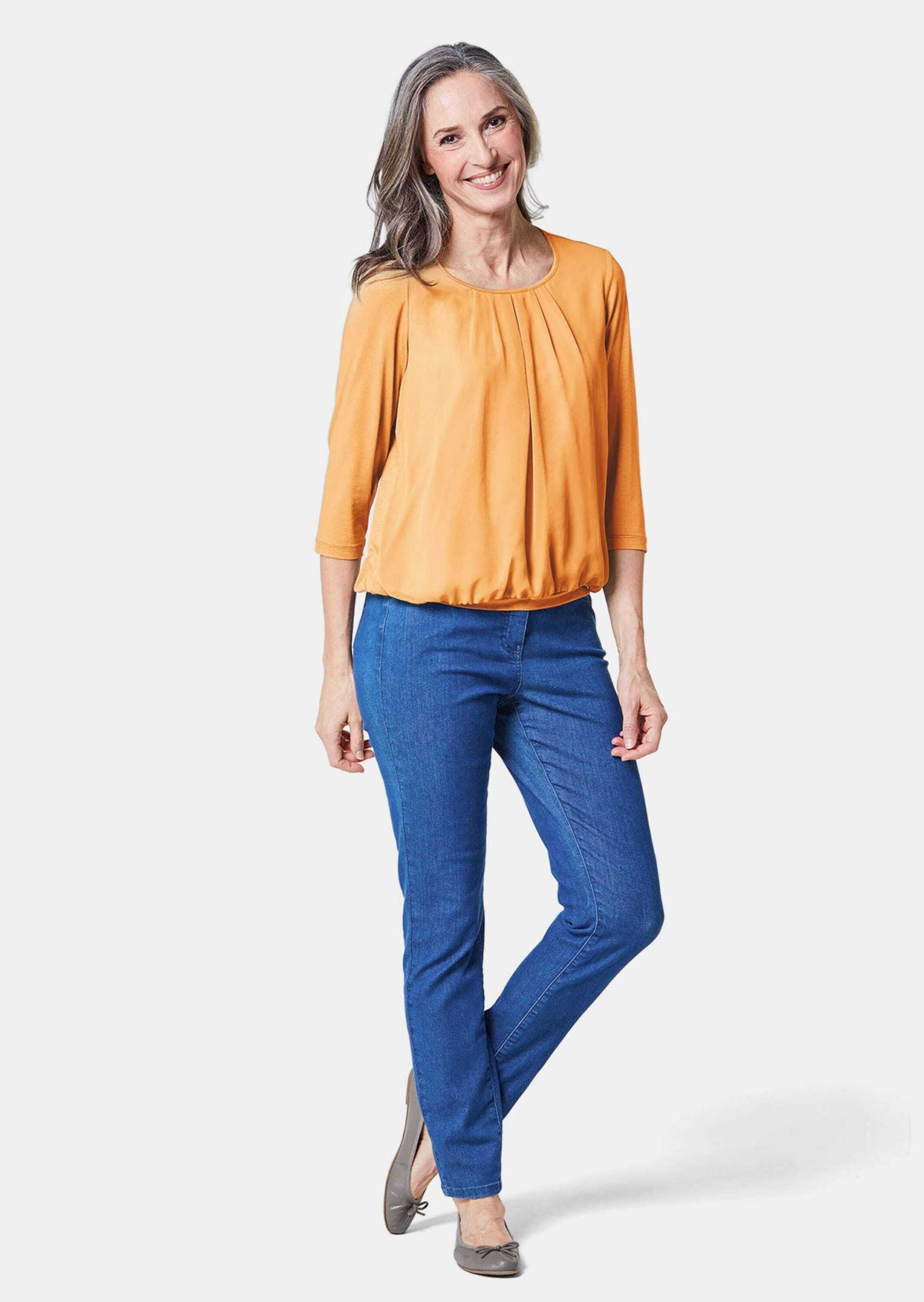 Goldner Chiffon Short Sleeve Blouse Yellow 52 4