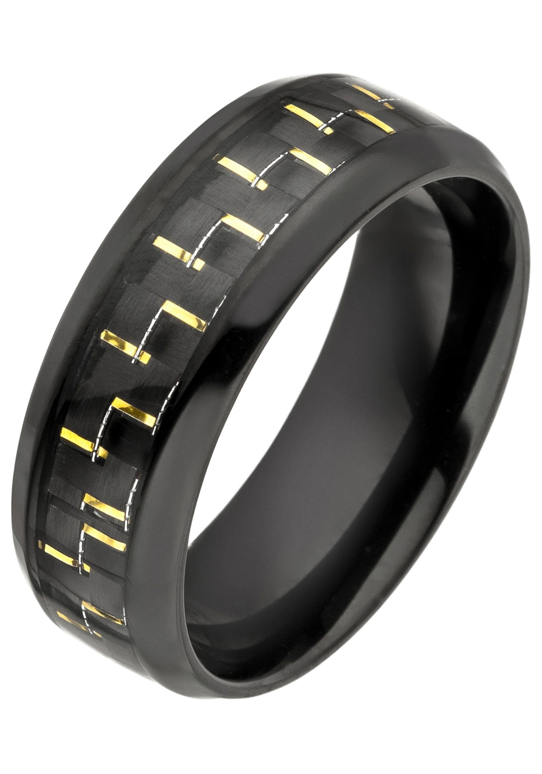 JOBO Fingerring, Edelstahl schwarz beschichtet mit Carbon-Einlage kaufen