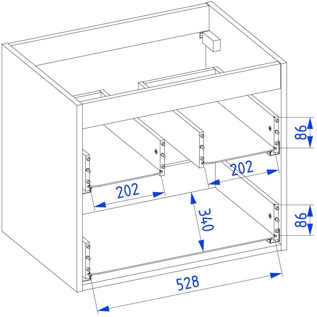 welltime Waschtisch »FLOW SIMPLE mit Waschbecken, Breite 60 oder 80cm, modernes Design« Schrank mit 2 Schubladen, Soft-Close-Function, in 2 Breiten erhältlich