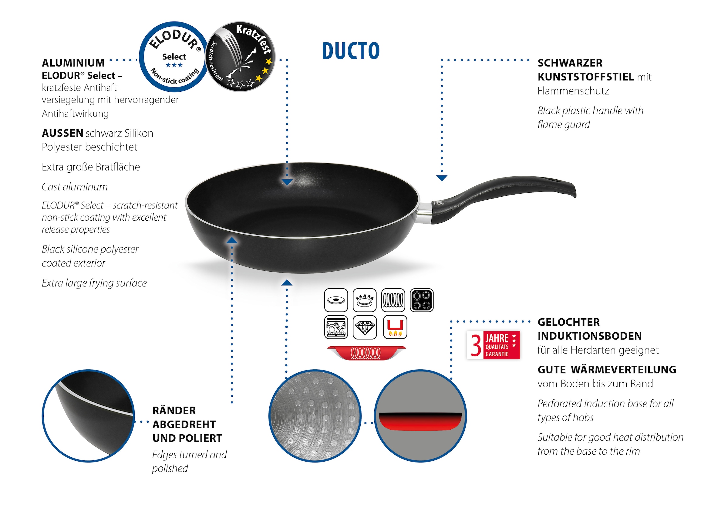 Elo Wok »Ducto Wok- und Pastapfanne« Aluminium 1 Stk. tlg. Induktion