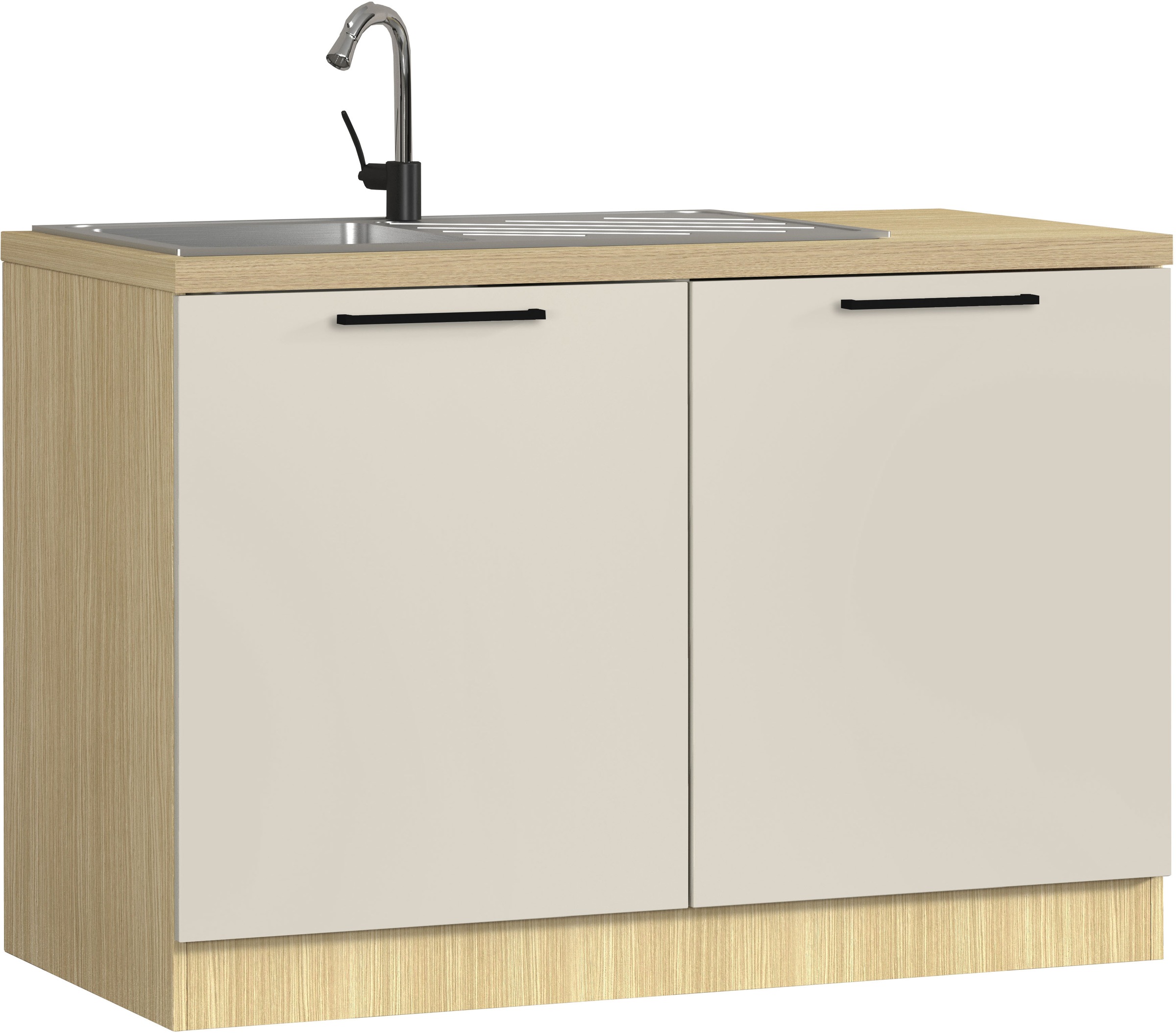 KOCHSTATION Spülenschrank "Luna, Unterschrank für Spüle, Küchenspülenschrank, Made in Italy" B/T/H: 120×60×85 cm, inklusive Einbauspüle und Siphon
