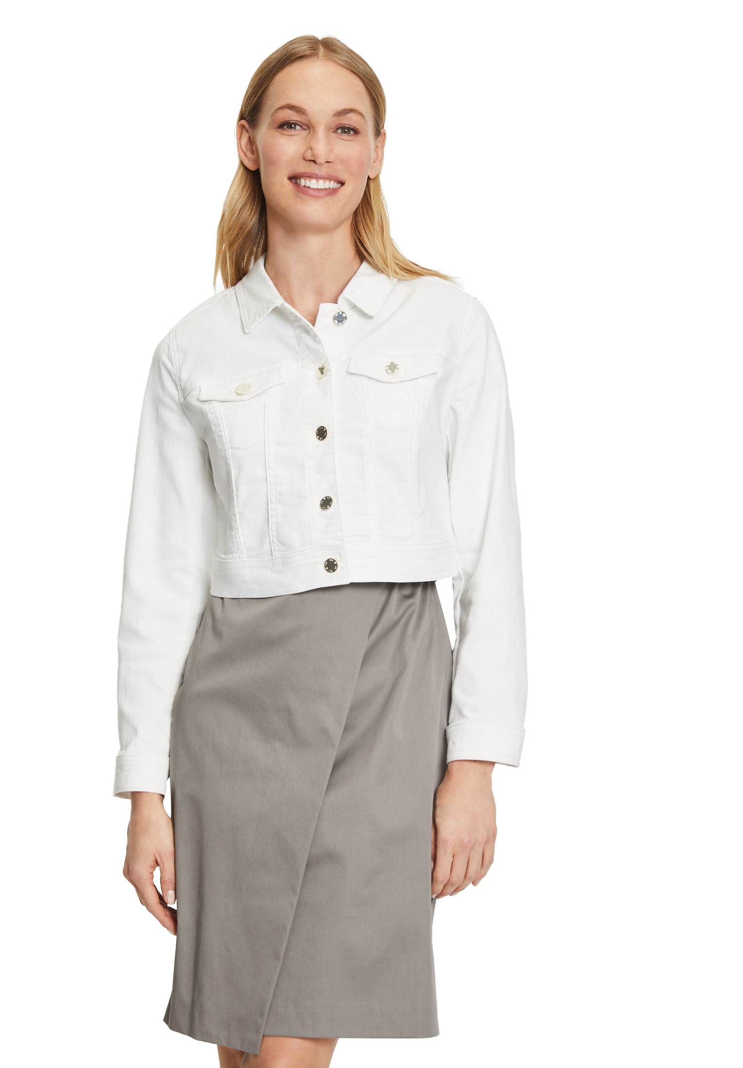 Vera Mont Jeansjacke "Vera Mont Damen Jeansjacke mit Patches" günstig online kaufen