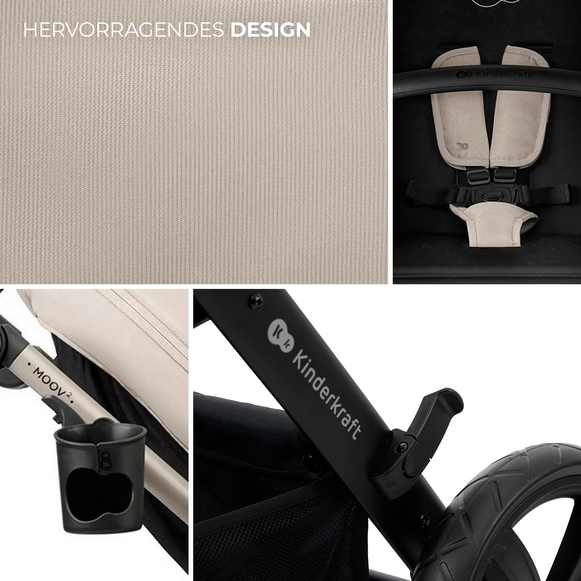 Kinderkraft Kombi-Kinderwagen »MOOV 2 4in1 EVA«, 27 kg, mit EVA-Rädern