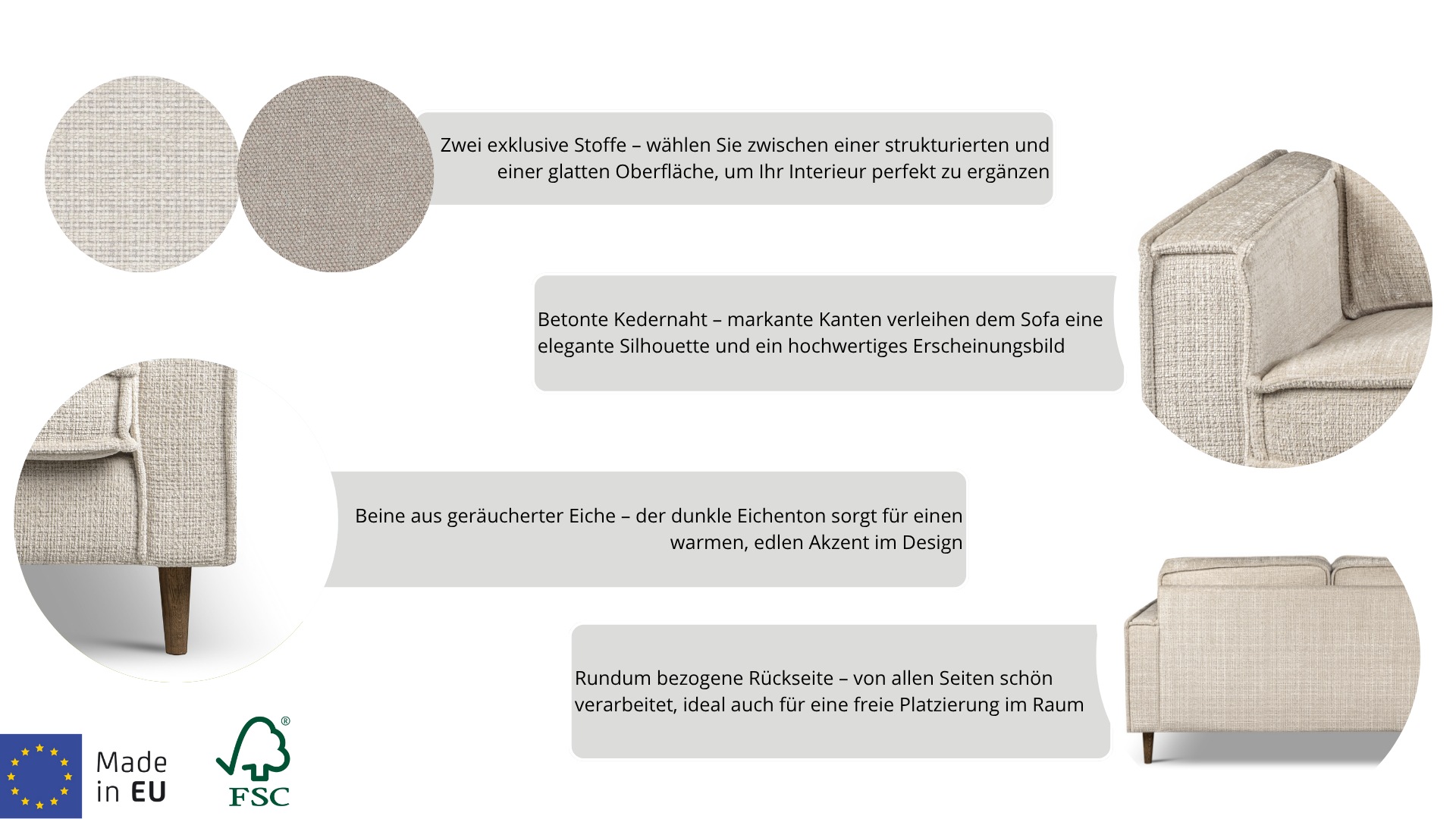 Thumbnail - Home affaire 2-Sitzer "Pinto Skandi, 166 cm, Chenille, Struktur"