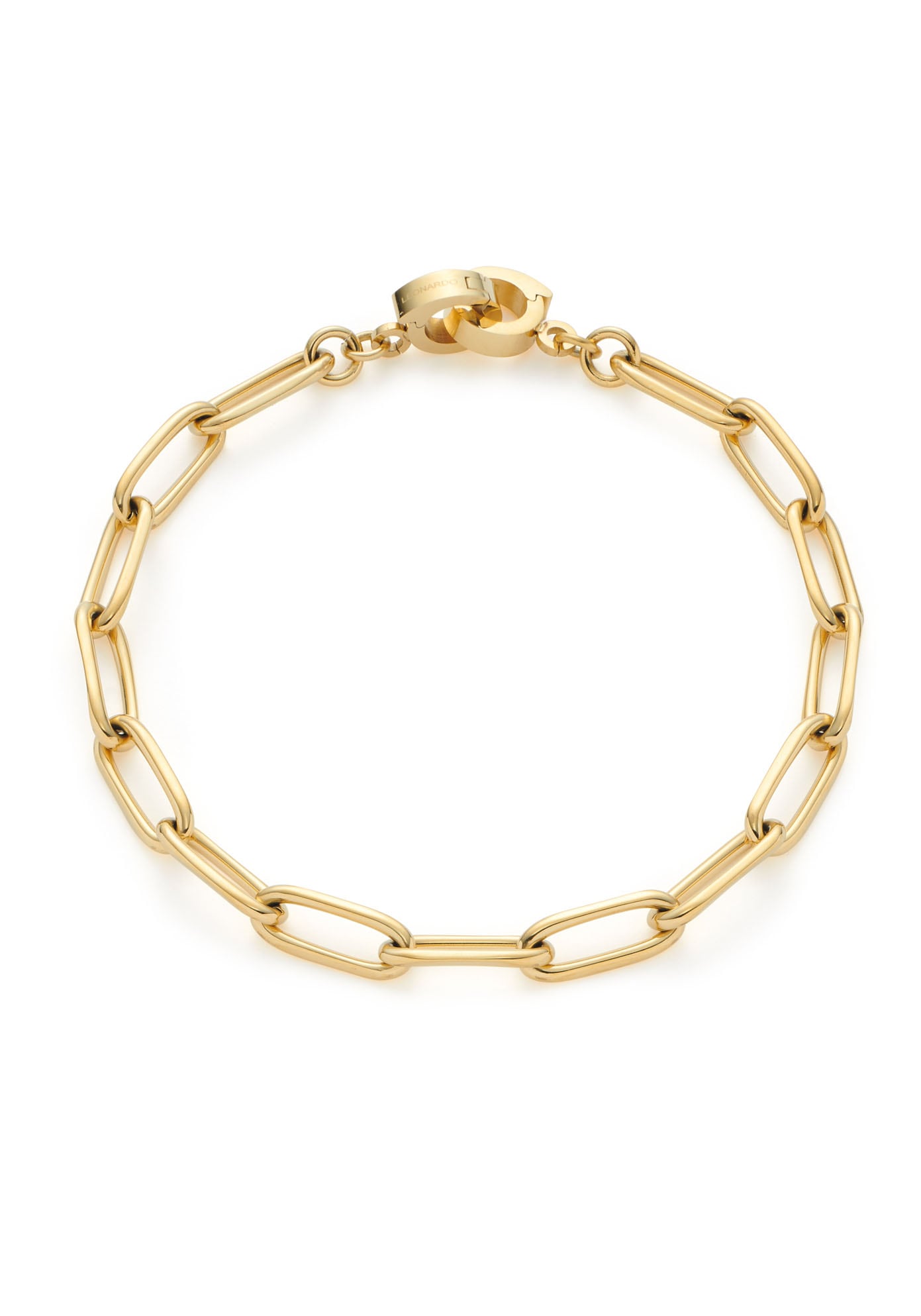 Charm-Armband LEONARDO "Estrella Clip&Mix", gold (gelbgoldfarben), Armbänder, Damen, 19cm, Edelstahl, Edelstahlarmband