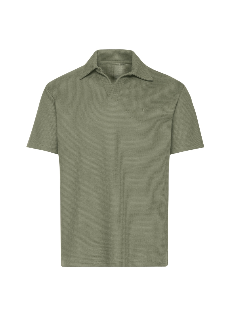 Trigema Poloshirt »TRIGEMA Oversized Poloshirt ohne Knopfleiste in Waffeloptik« 1