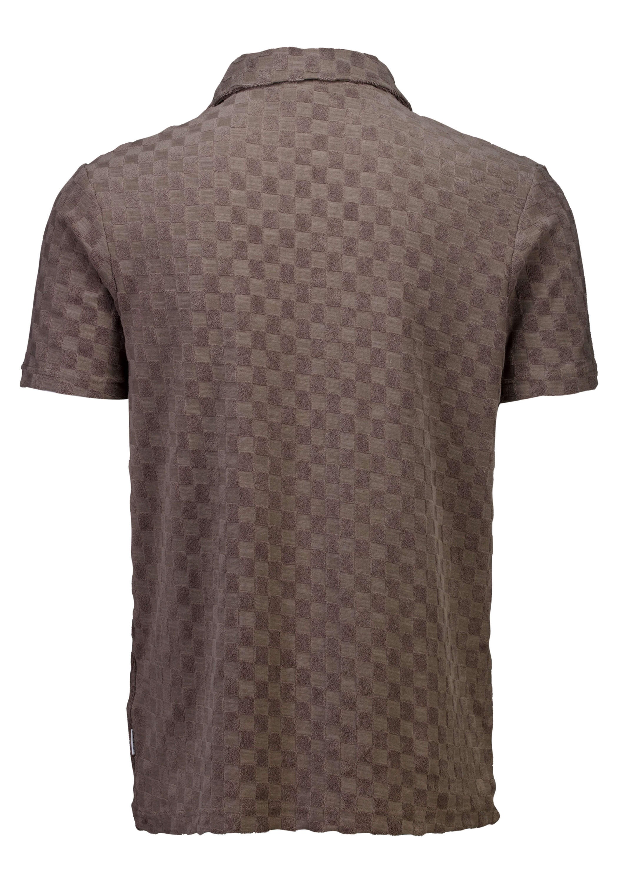 Poloshirt LINDBERGH "Poloshirt Relaxed Fit", Herren, Gr. L, dk stone, Obermaterial: 83% Baumwolle, 17% Polyester, lässig geschnitten, V-Ausschnitt, Shirts
