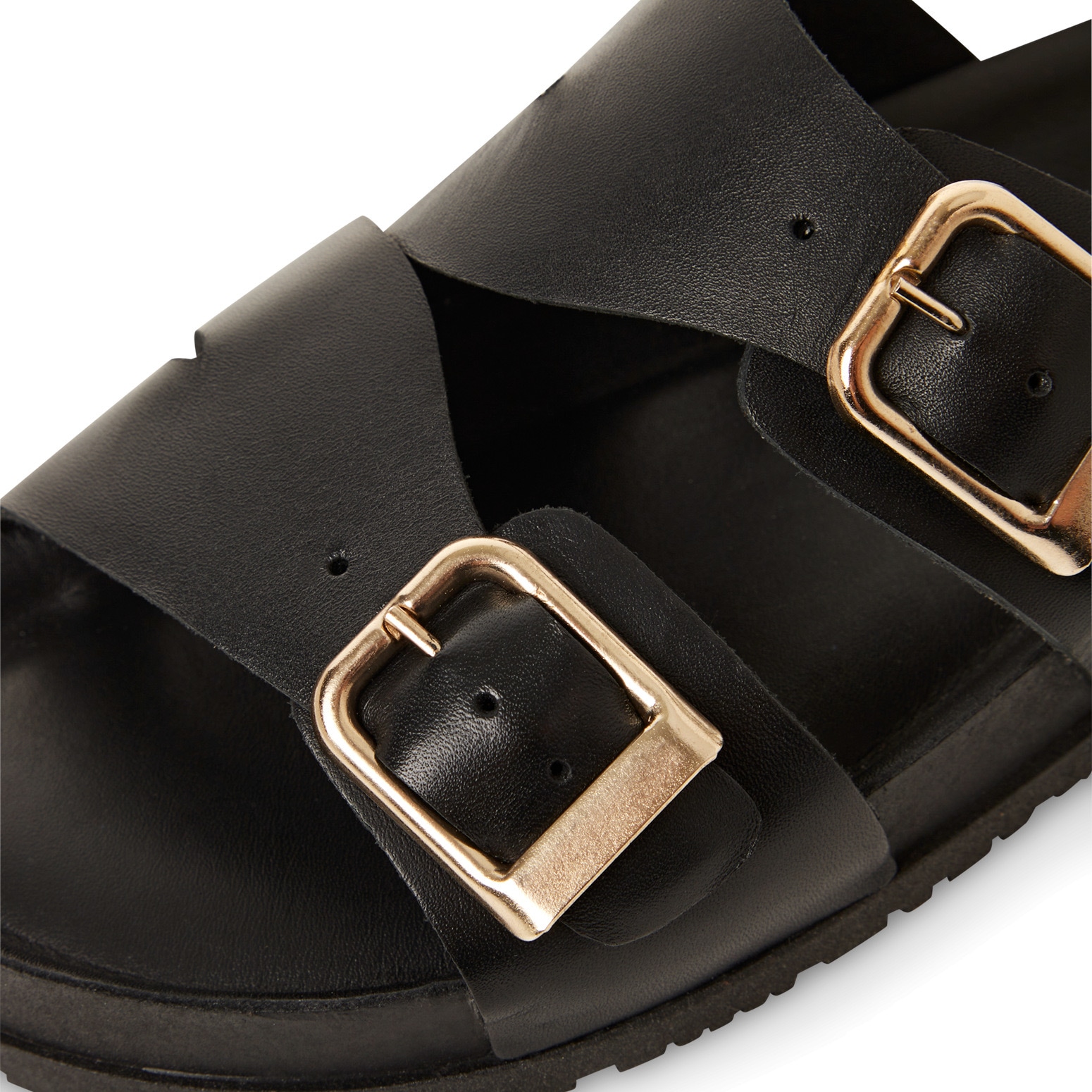 Tamaris Pantolette, Plateau, Sommerschuh, Strandschuh mit goldfarbenen Schnallen