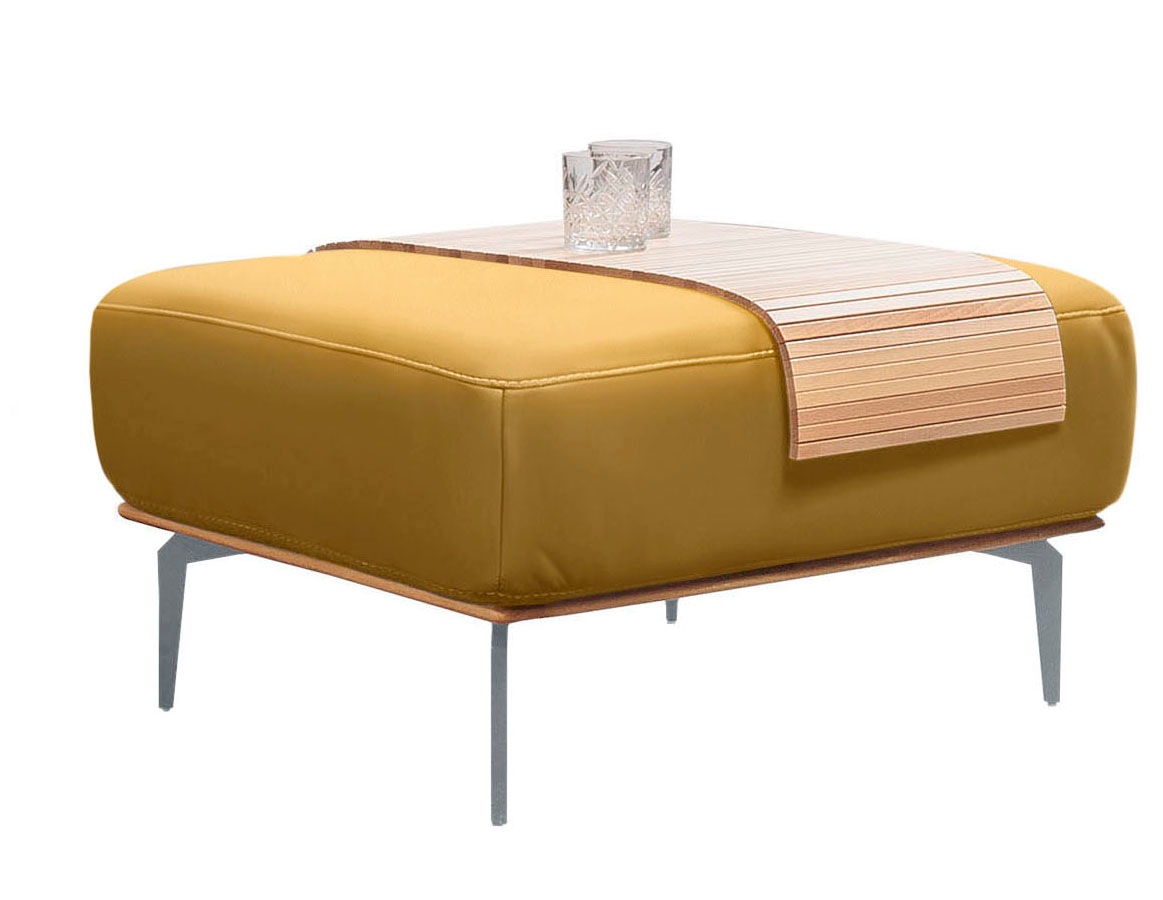 W.SCHILLIG Polsterhocker »run«, mit elegantem Holzsockel, Füße in Silber matt, Breite 75 cm