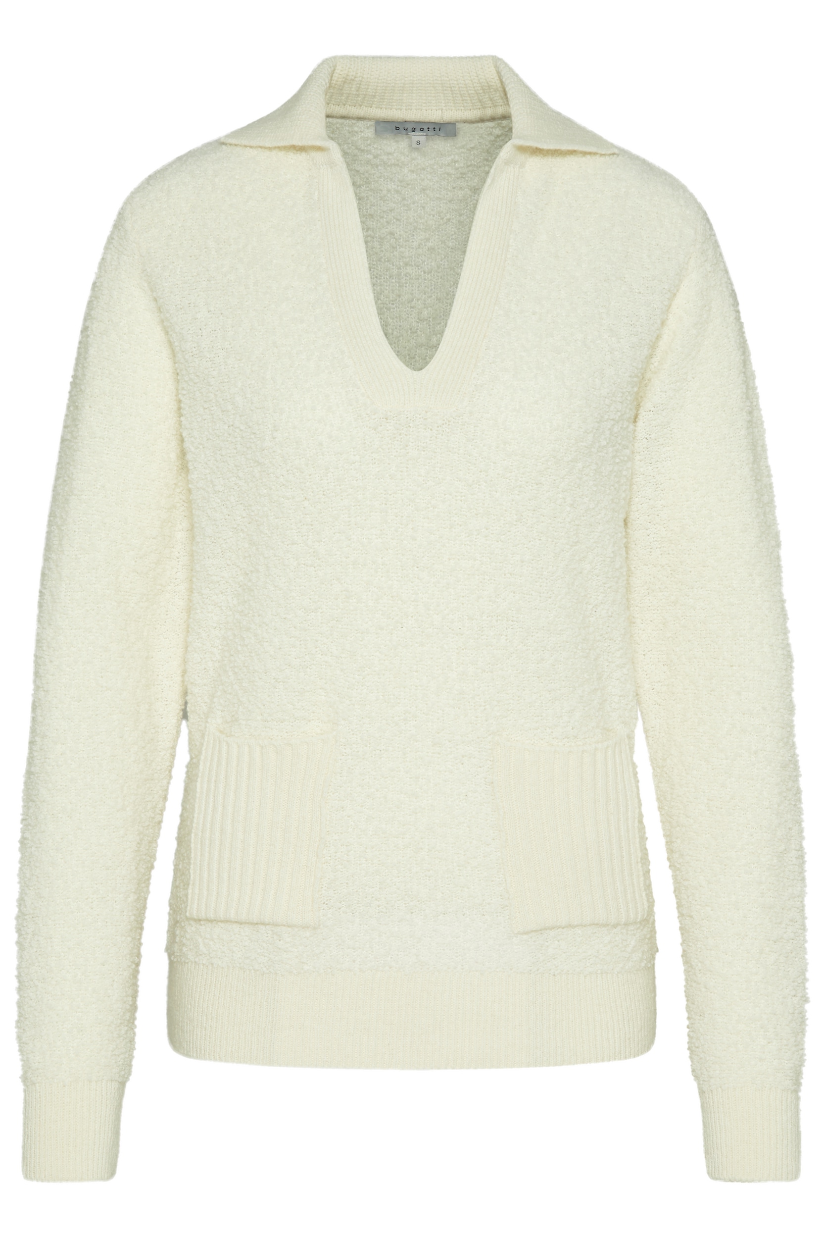 bugatti V-Ausschnitt-Pullover, mit Kragen