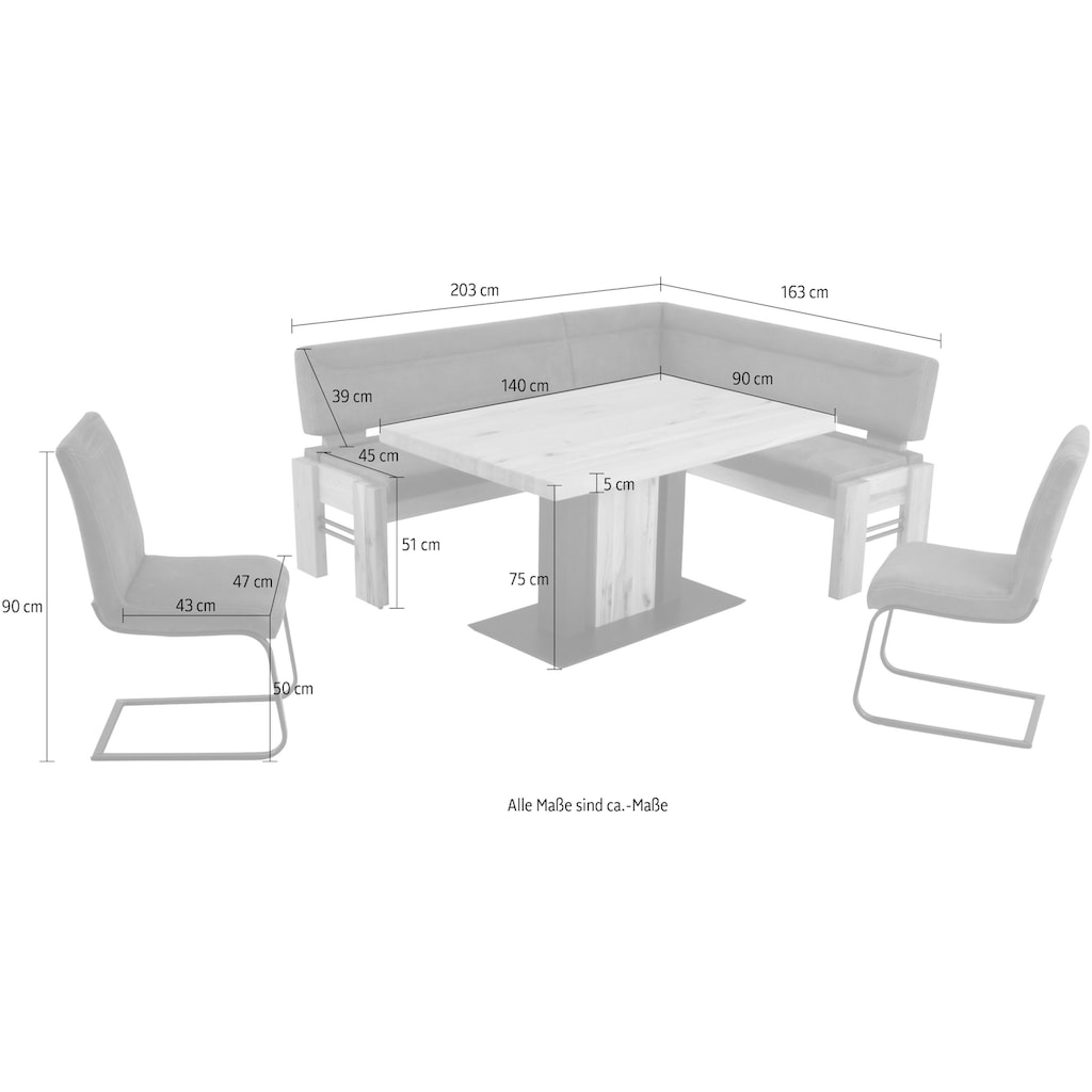 K+W Komfort & Wohnen Eckbankgruppe »Floyd«, (Set, 5 tlg.)