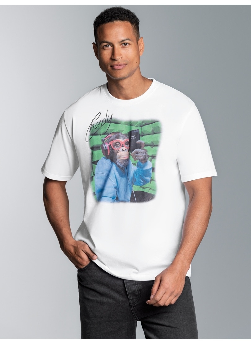 Trigema T-Shirt »TRIGEMA T-Shirt trigema Affe Charly Podcast«, (1 tlg.)
