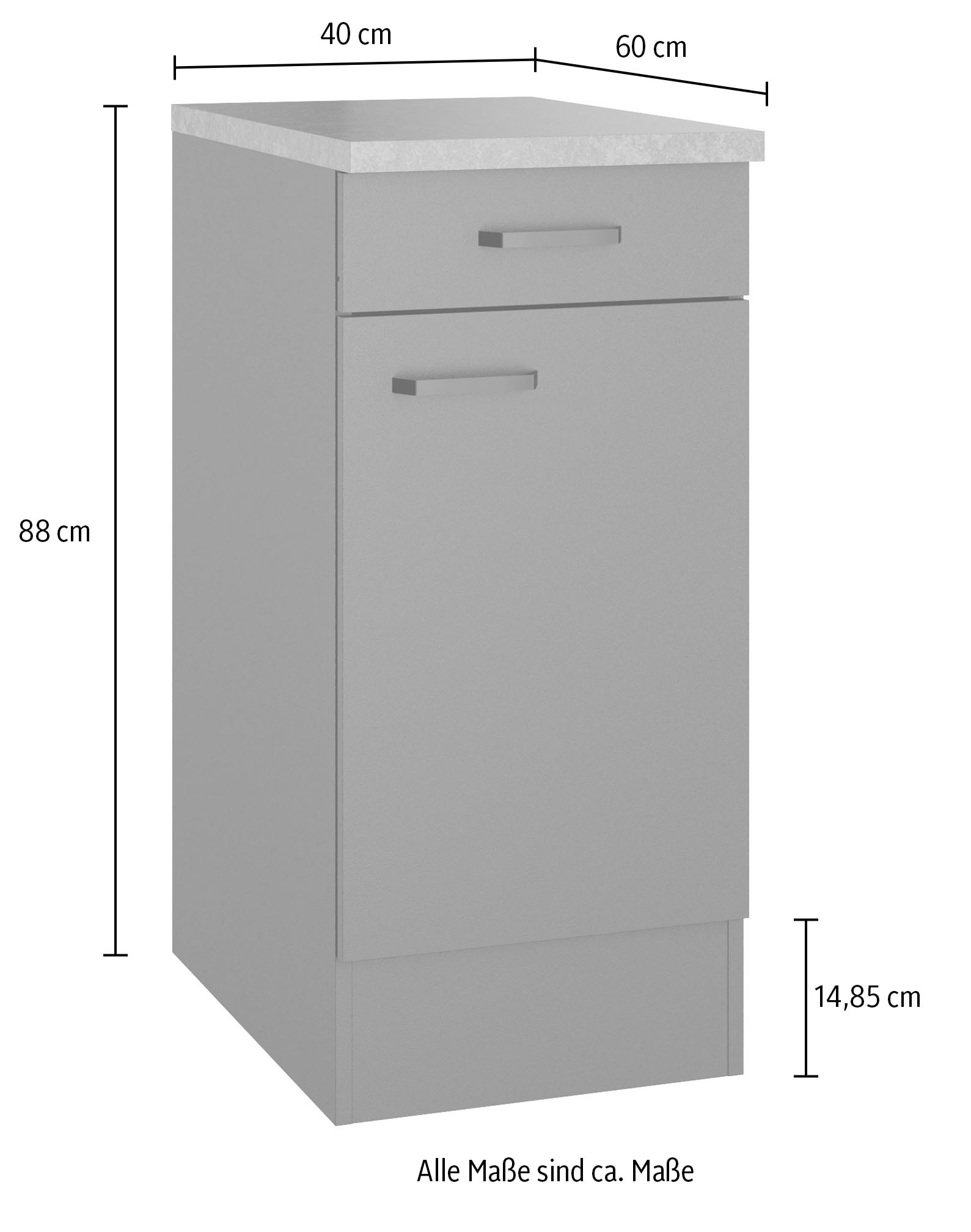 OPTIFIT Unterschrank »OPTImulti« Breite 40 cm, mit 1 Tür, 1 Schubkasten, 1 Einlegeboden