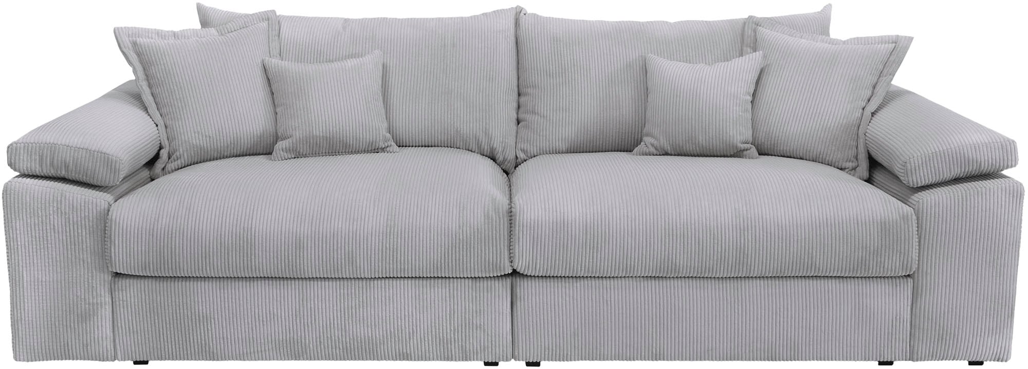Big-Sofa HOME AFFAIRE, B:246cm T:123cm, grau, 100% Polyester, Sofas, "Soft&Cosy XL, B: 246 cm - OTTO. Verlässliche Qualität.", Mega-Sofa, Cord oder