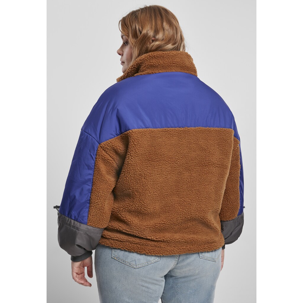 URBAN CLASSICS Outdoorjacke »Damen Ladies Sherpa 3-Tone Pull Over Jacket«, (1 St.), ohne Kapuze