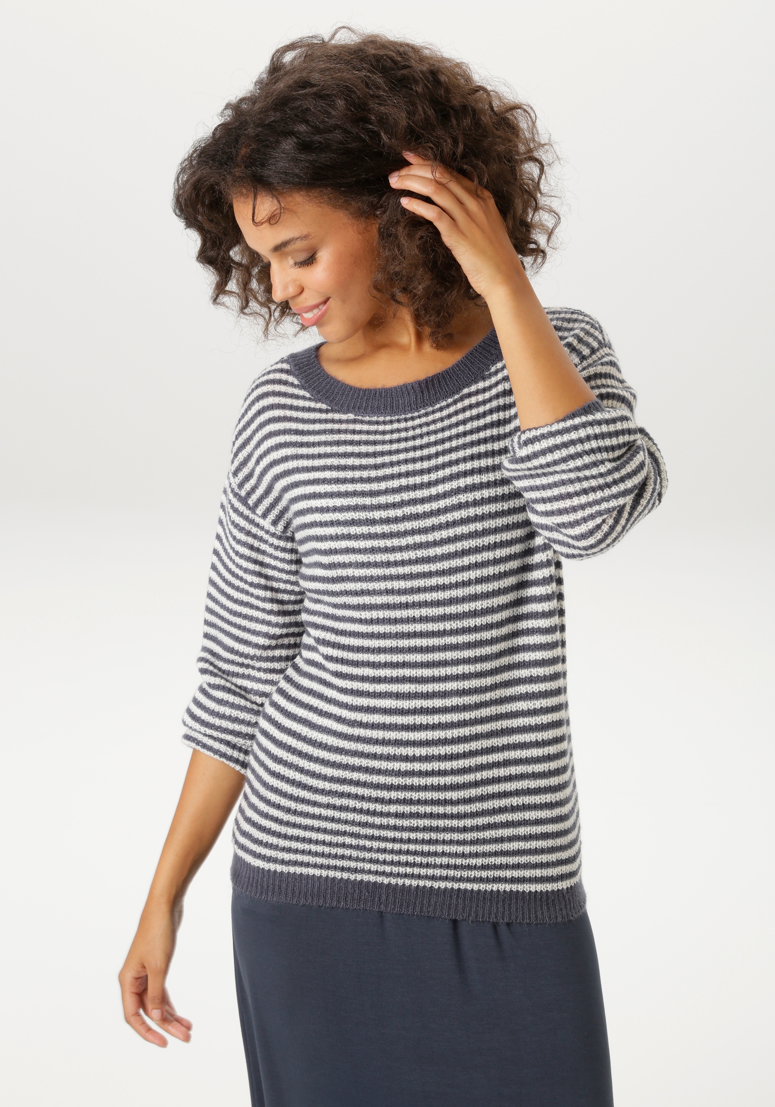 Aniston CASUAL Strickpullover im maritimen Ringel-Dessin