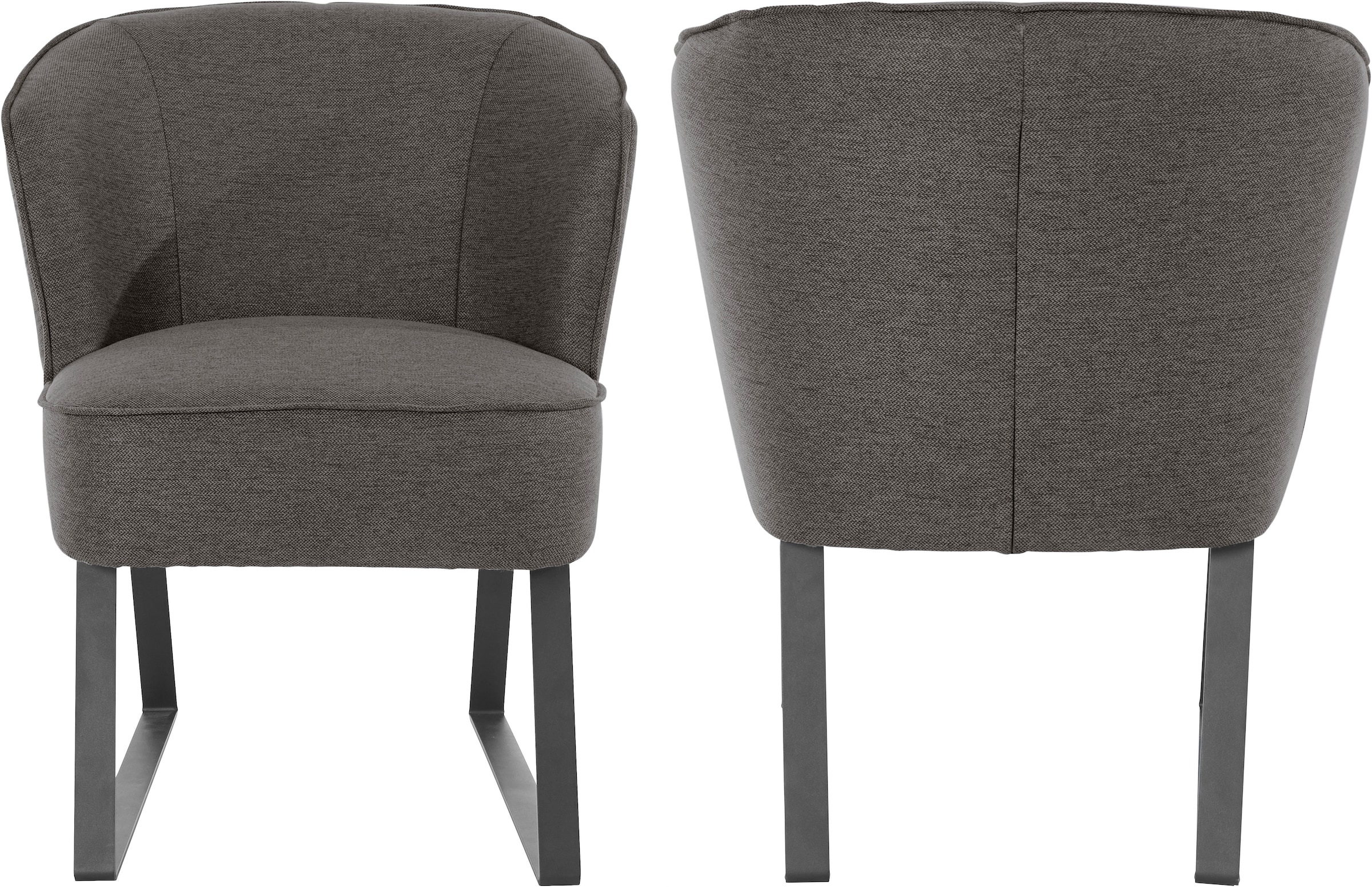 exxpo - sofa fashion Sessel »Americano, Loungesessel«, mit Keder und Metallfüßen, Bezug in verschiedenen Qualitäten, 1 Stck.