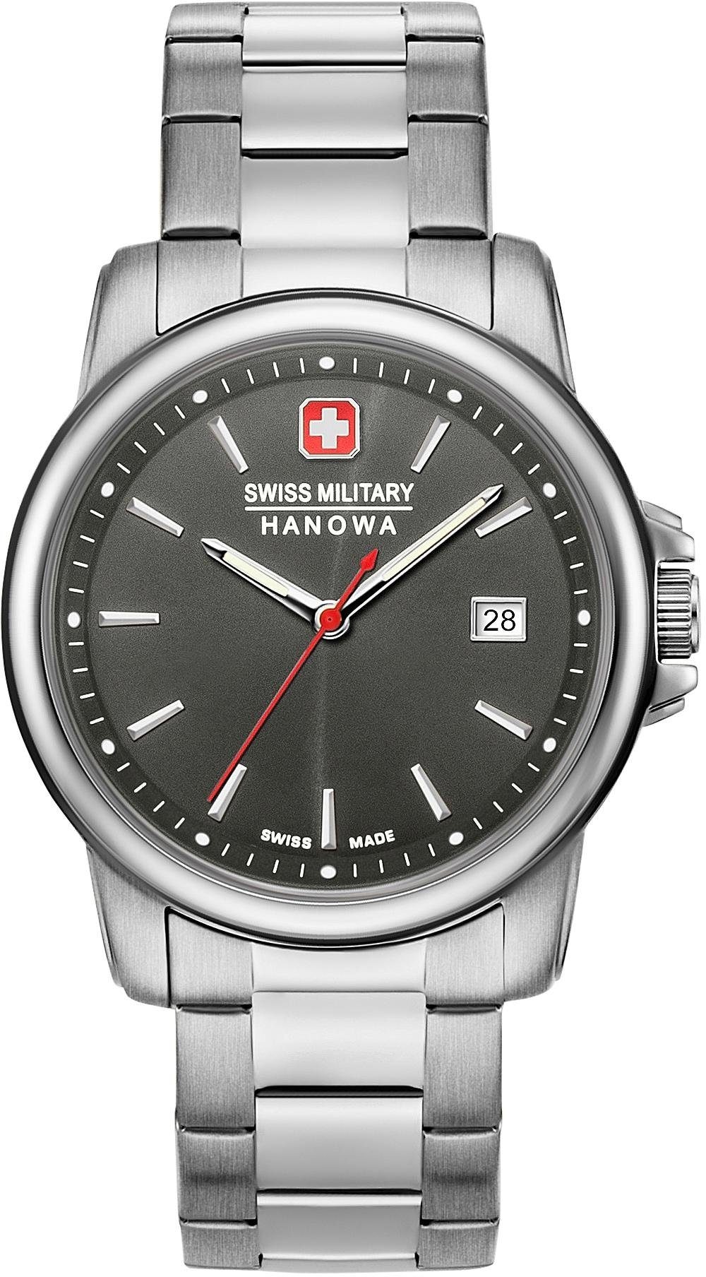 Swiss Military Hanowa Schweizer Uhr »SWISS RECRUIT II, 06-5230.7.04.009«, Quarzuhr, Armbanduhr, Herrenuhr, Swiss Made, Datum, Saphirglas, analog