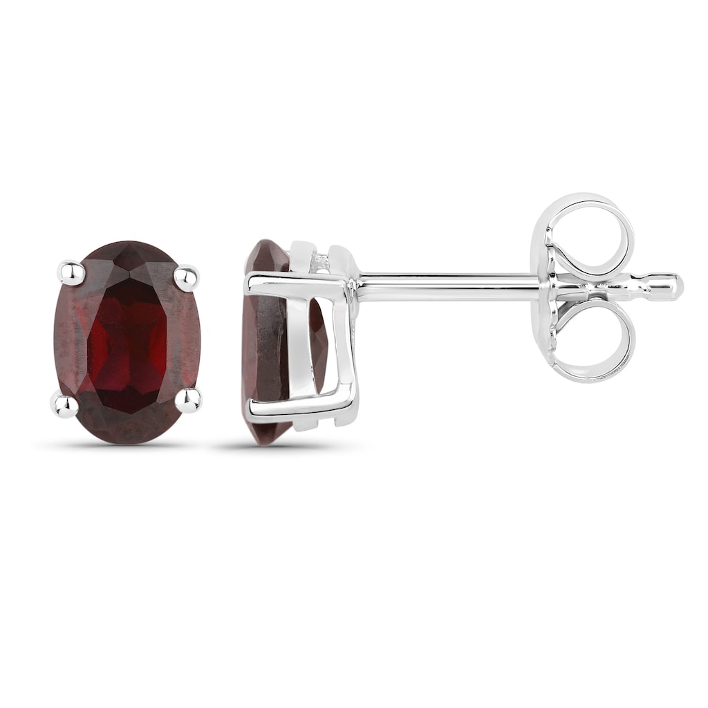 Vira Jewels Paar Ohrstecker »925-Sterling Silber rhodiniert Glänzend Granat bordeaux«