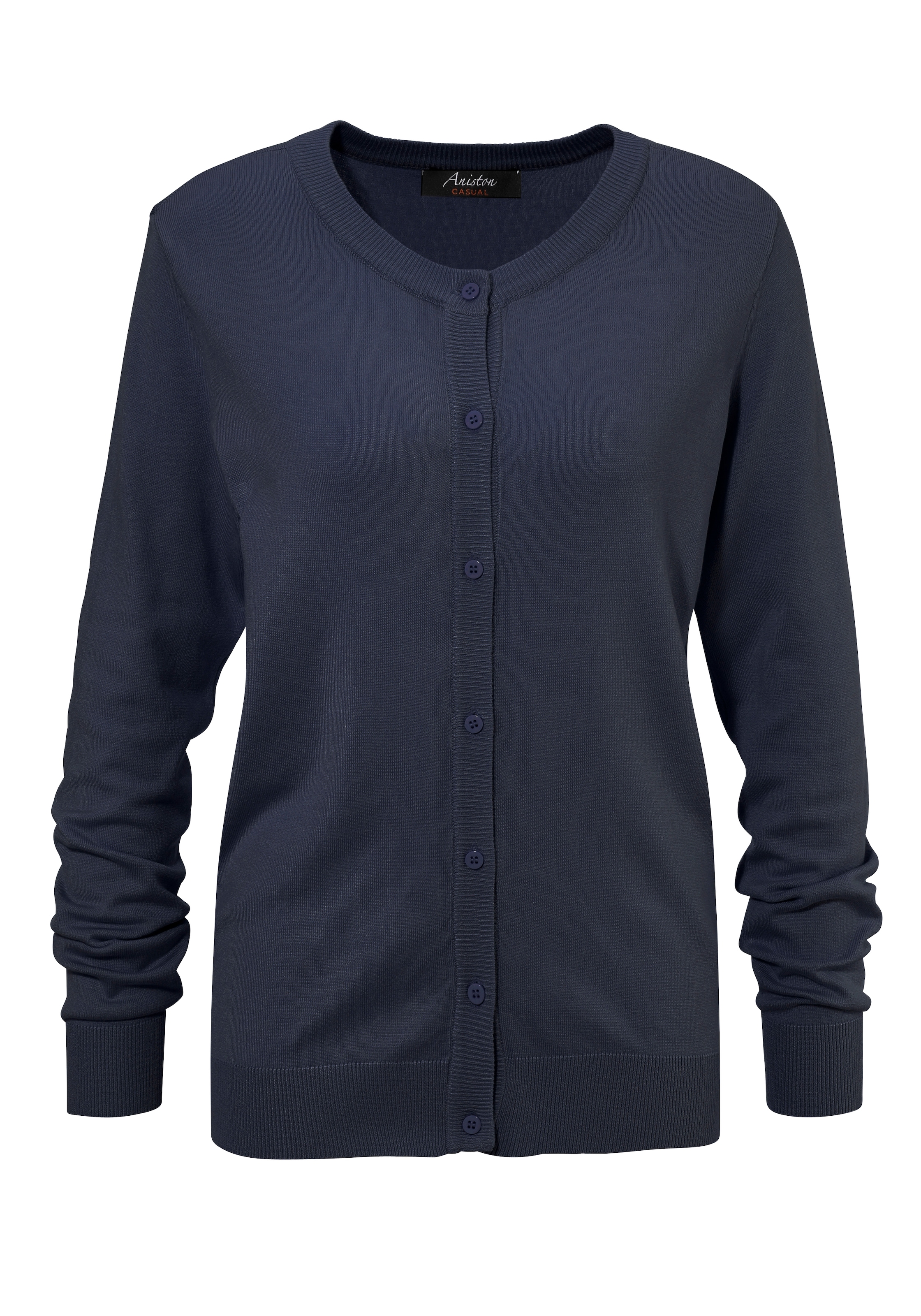 Aniston CASUAL Strickjacke, mit Rundhals-Ausschnitt - NEUE KOLLEKTION