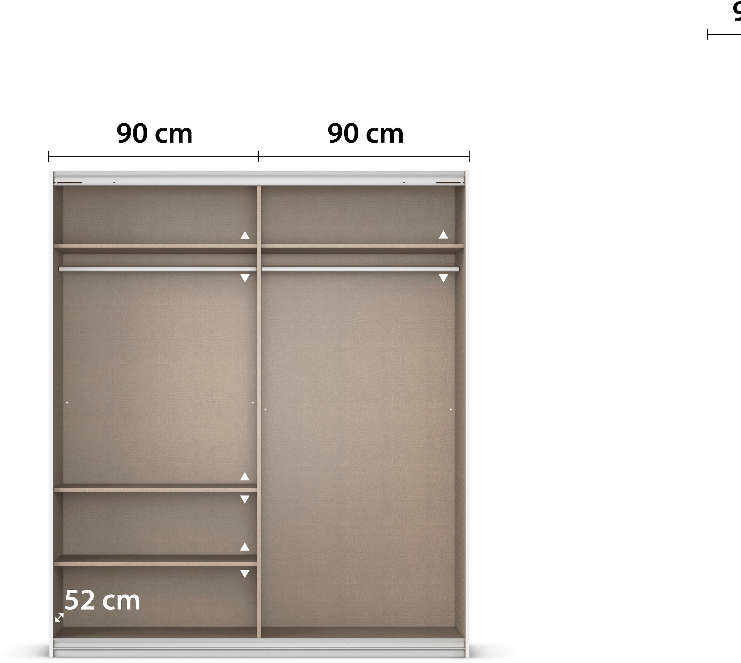 INOSIGN BY RAUCH Schwebetürenschrank »Kleiderschrank Schrank Garderobe Schlafzimmerschrank THANOS«, (in 3 verschiedenen Ausstattungen BASIC/CLASSIC/PREMIUM), Optional mit Spiegel, Metall-Griffleisten alufarben MADE IN GERMANY