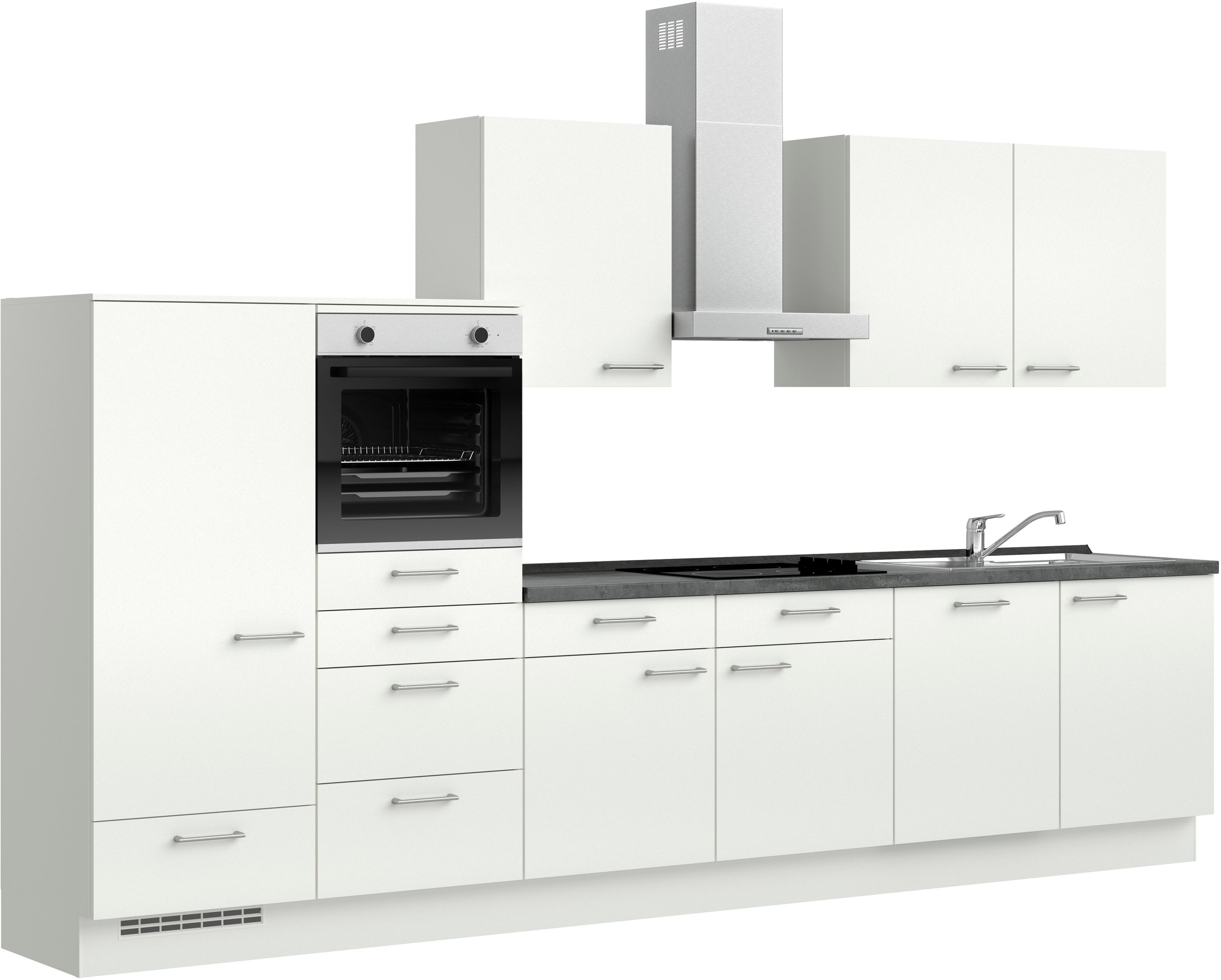 nobilia® Küchenzeile »"Laser I"«, vormontiert, Ausrichtung wählbar, Breite 360 cm, wahlw. mit E-Geräten