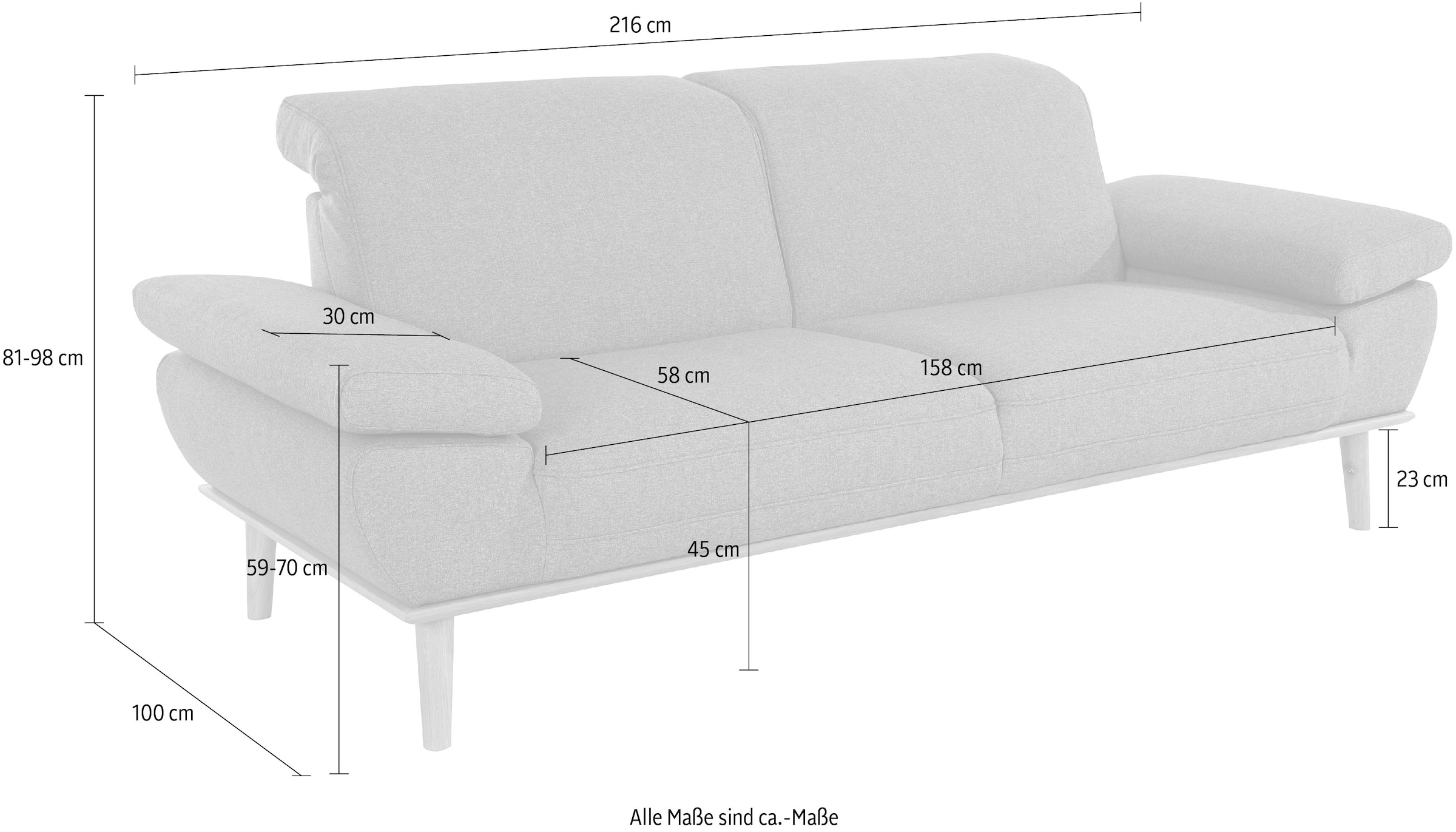 andas 2,5-Sitzer »Lillehem«, incl. Armteilverstellung, mit | kaufen Rückenverstellung und BAUR wahlweise Kopf