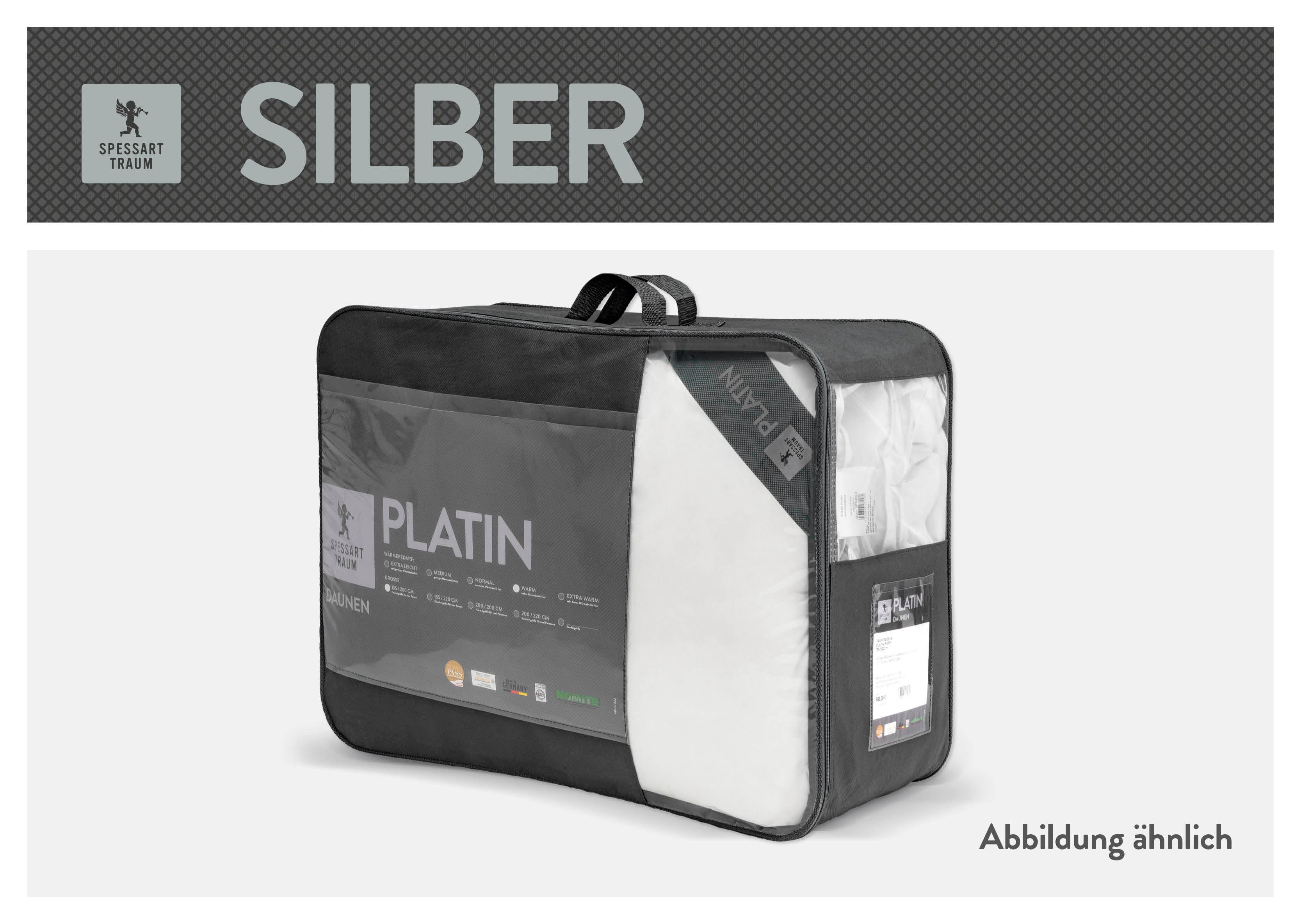 Thumbnail - SPESSARTTRAUM Daunenbettdecke "Silber" normal Füllung 100Daunen 1 Stk. tlg. hergestellt in Deutschland, allergikerfreund...