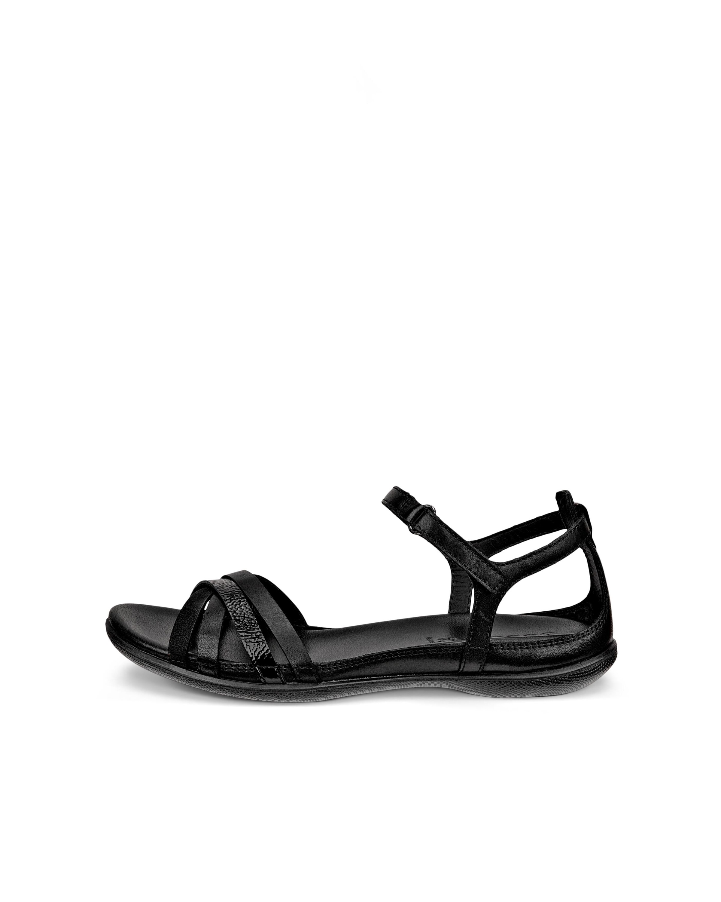 Sandale ECCO "FLASH X-STRAP", Damen, Gr. 40, schwarz, Leder, unifarben, Schuhe Sandale, Sommerschuh, Urlaubsschuh, Riemchensandale mit Klettverschluss 3