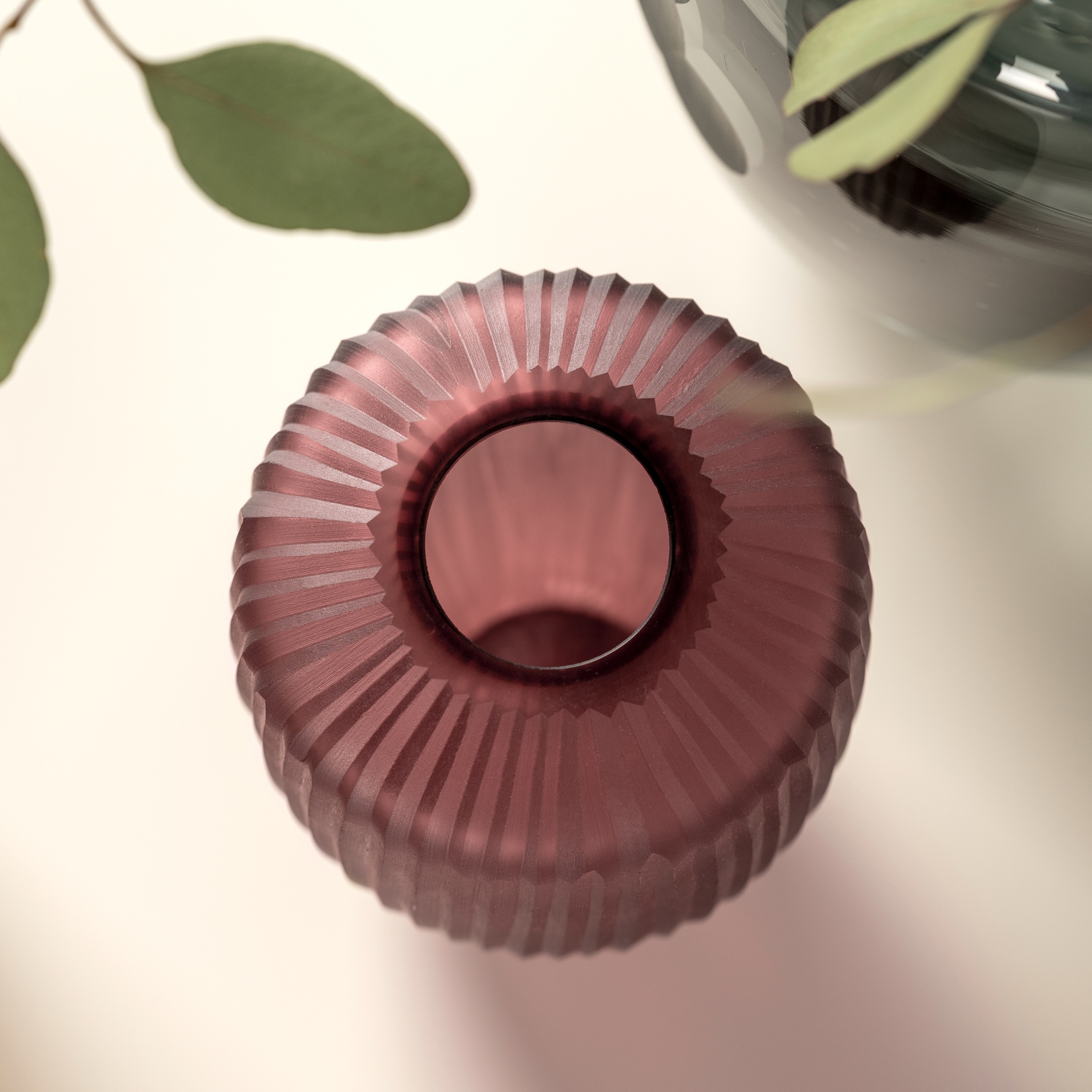 LEONARDO »Dekovase BELLAGIO, mit Rillenstruktur« aus Glas, beere, handgefertigt