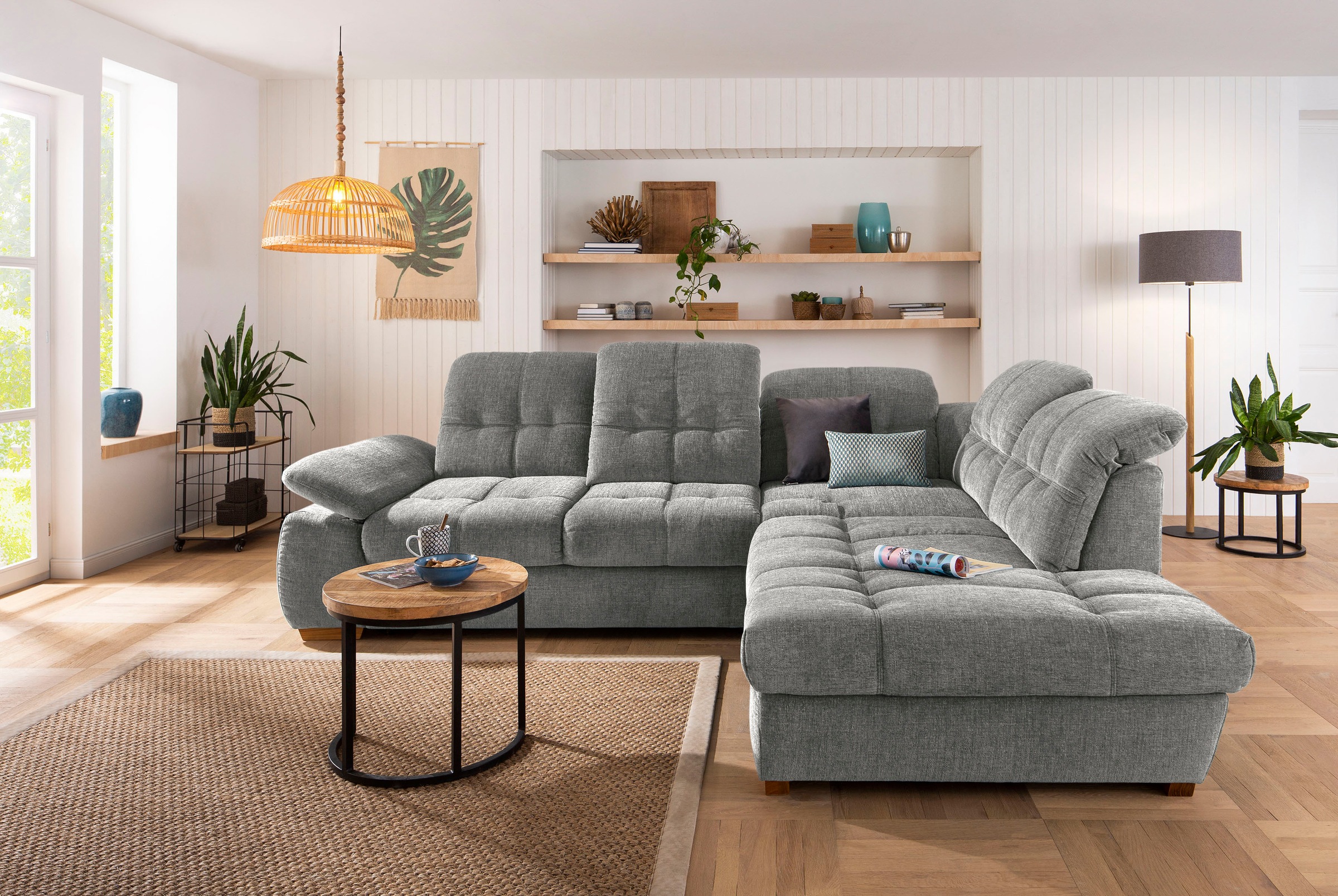 Home affaire Ecksofa Lotus Home Luxus, belastbar bis zu 140kg, incl. Sitztiefenverstellung, wahlweise mit Kopfteil- und Armlehnverstellung, Bettfunktion und Stauraum