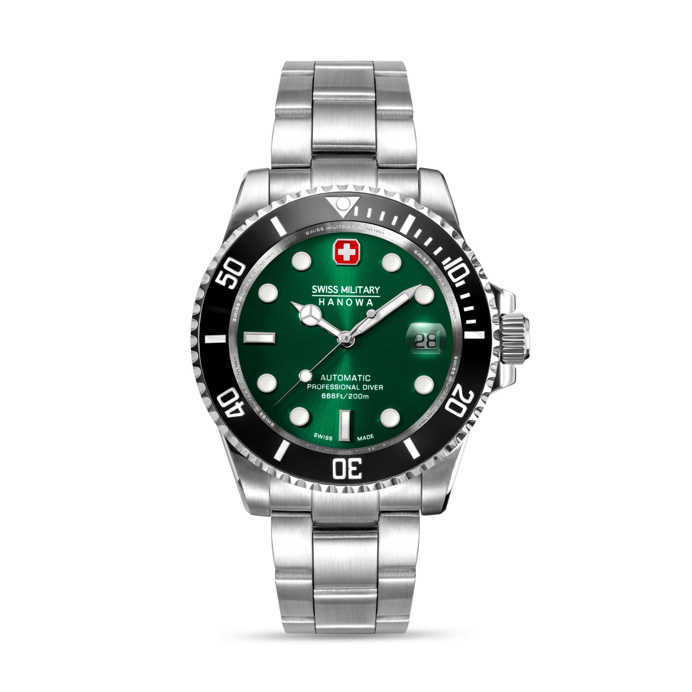 Swiss Military Hanowa Automatikuhr »Sealord« Armbanduhr, Herrenuhr, Swiss Made, Mechanische Uhr, Edelstahlarmband