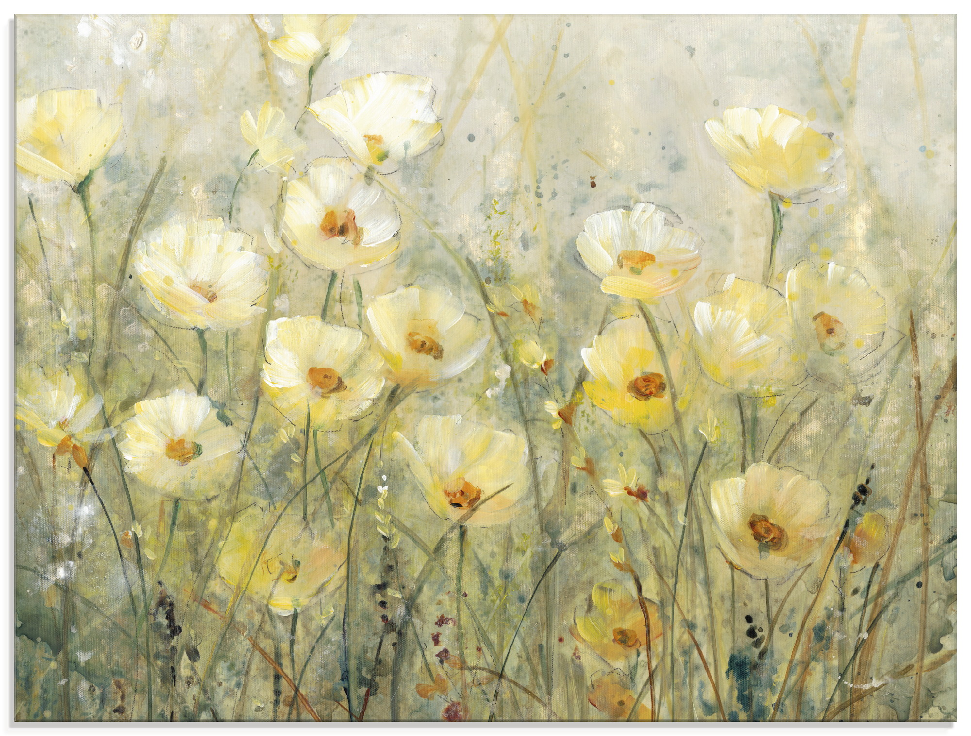 Artland Glasbild "Sommer in voller Blüte I" Blumenwiese 1 Stk. tlg. in verschiedenen Größen