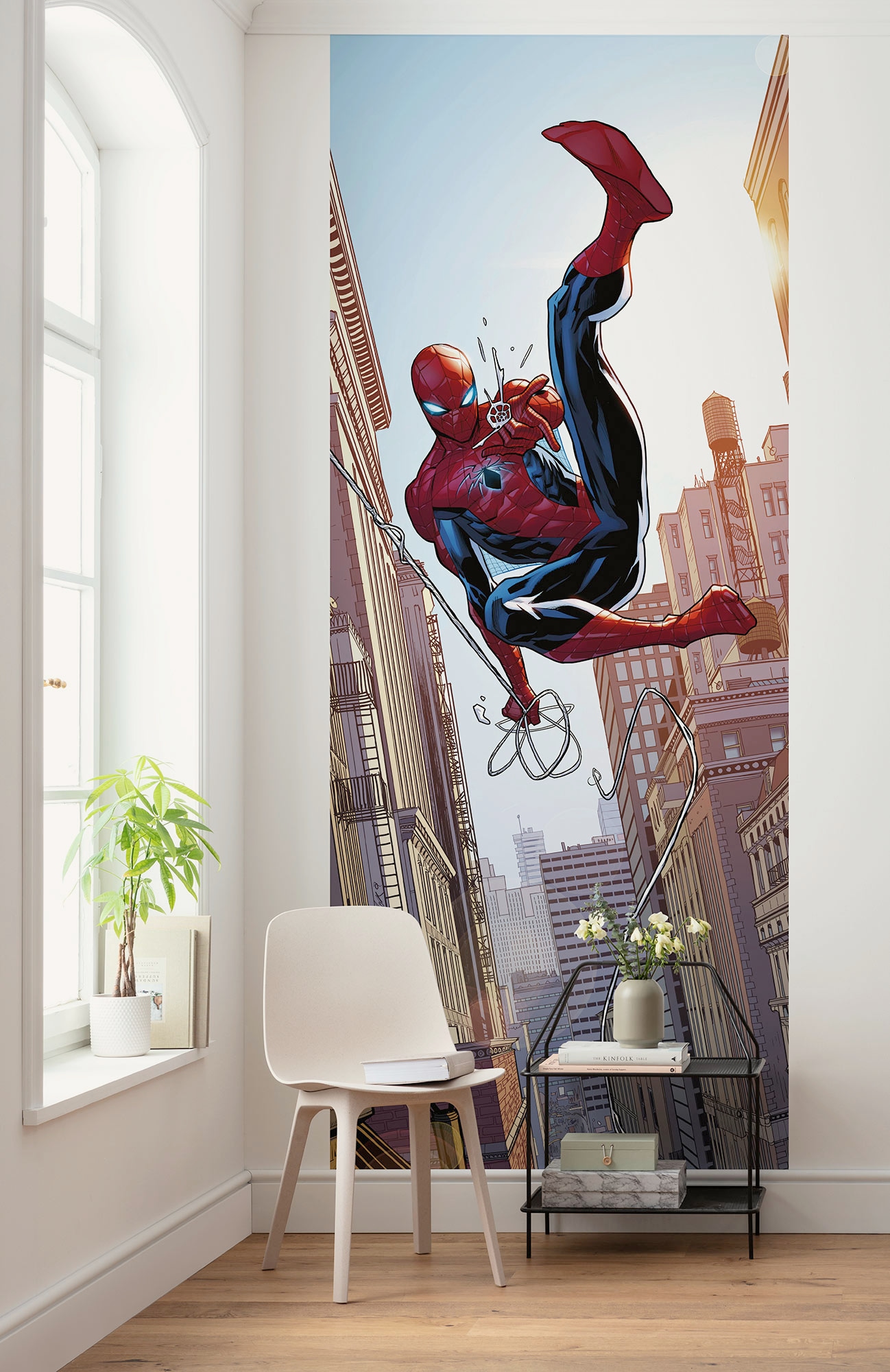 KOMAR Kindertapete "Marvel Spider-Man Swinging", B/L: 100m, Rollen: 1, bunt, Tapeten