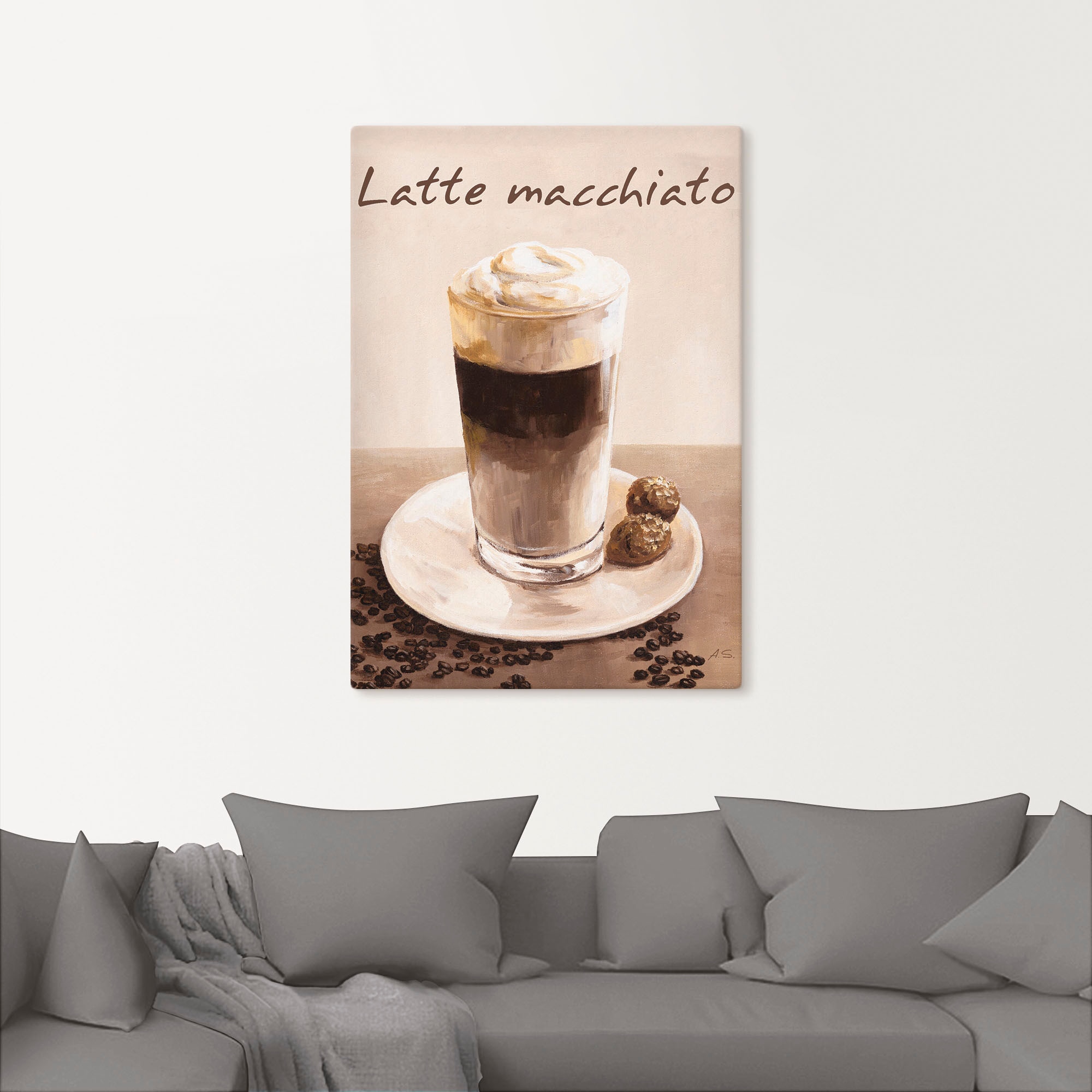 St.), oder Friday Wandaufkleber Black versch. Leinwandbild, Wandbild Poster in | Macchiato Alubild, »Latte Größen Kaffee«, (1 Artland Bilder, Kaffee BAUR - als