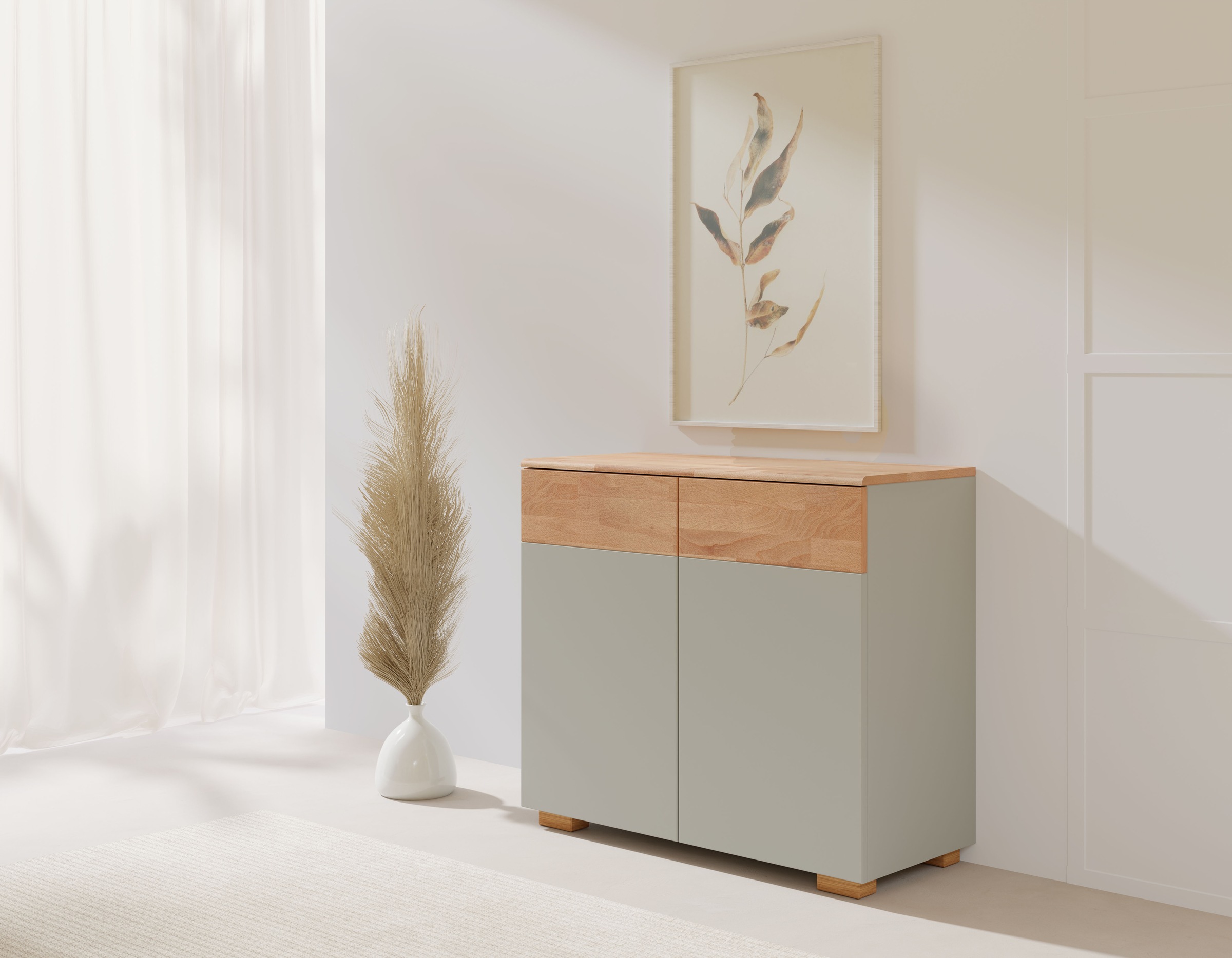 Home affaire Kommode »Citra teilmassiv«, Breite 90cm,moderne grifflose Optik mit push to open Funktion