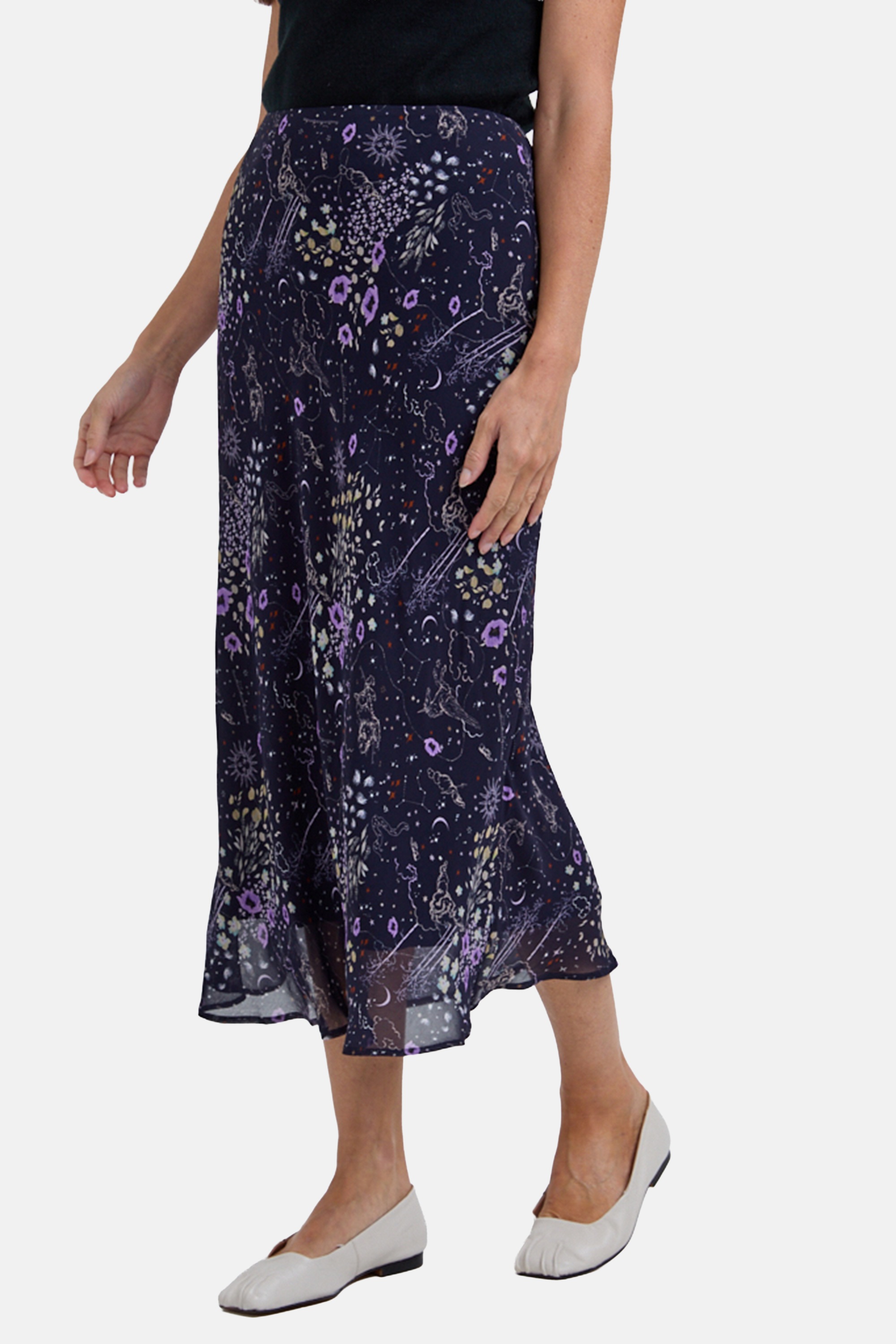 Lily and Lionel Midirock "Poppy Bias Cut Zodiac Print Midi Skirt In Multi D günstig online kaufen