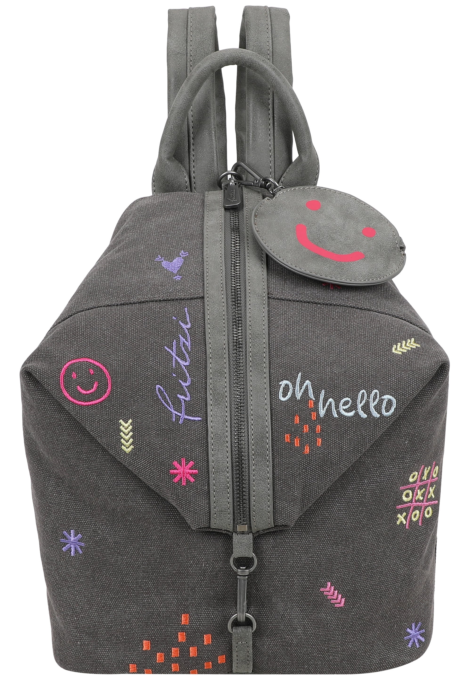 Fritzi aus Preußen Sportrucksack "Marit Limited Embro Fun" mit Stickdetails und abnehmbarem Pocket-Anhänger