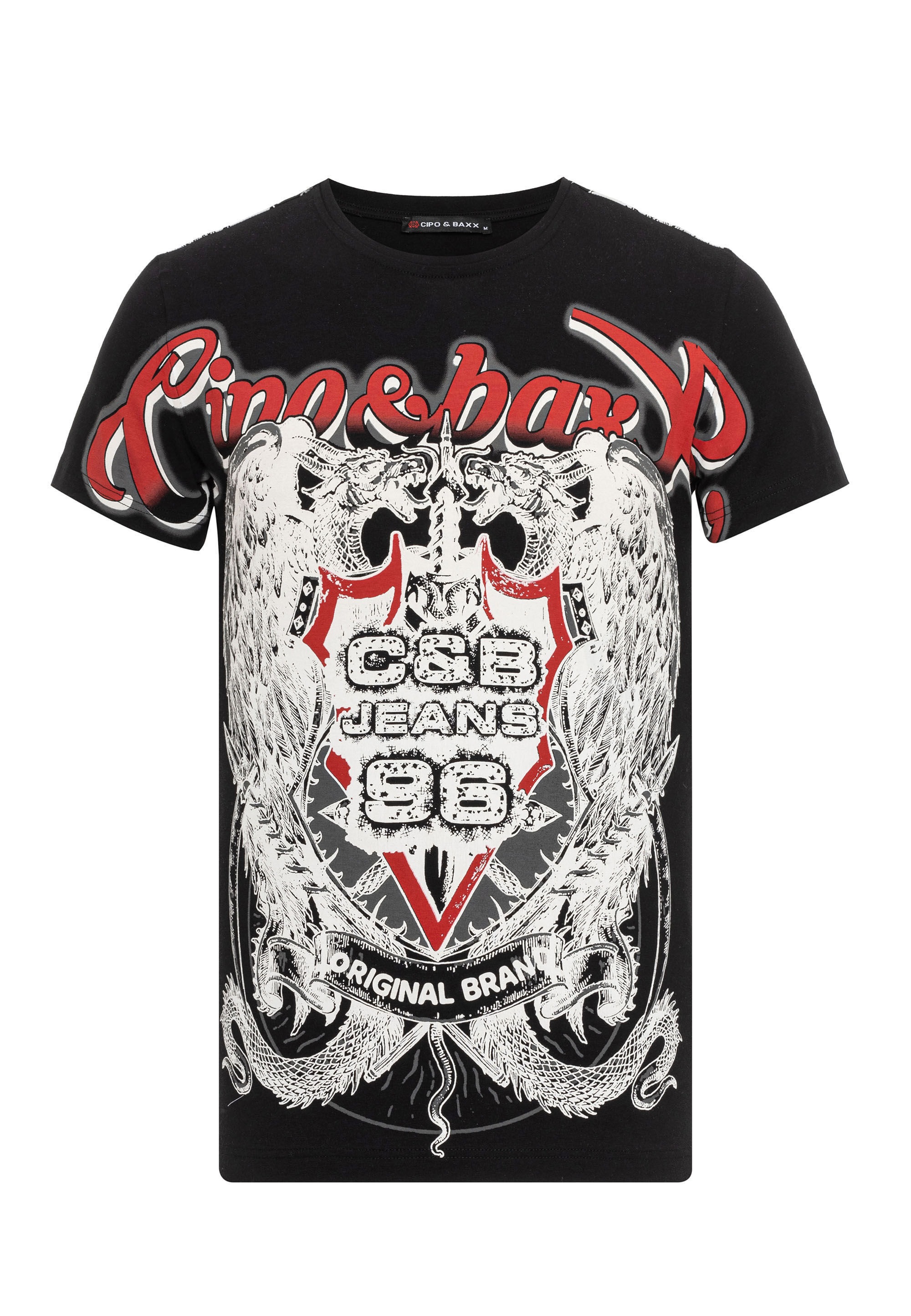 Cipo & Baxx T-Shirt "T-Shirt", mit Schattenmuster auf der Vorder-und Rückse günstig online kaufen