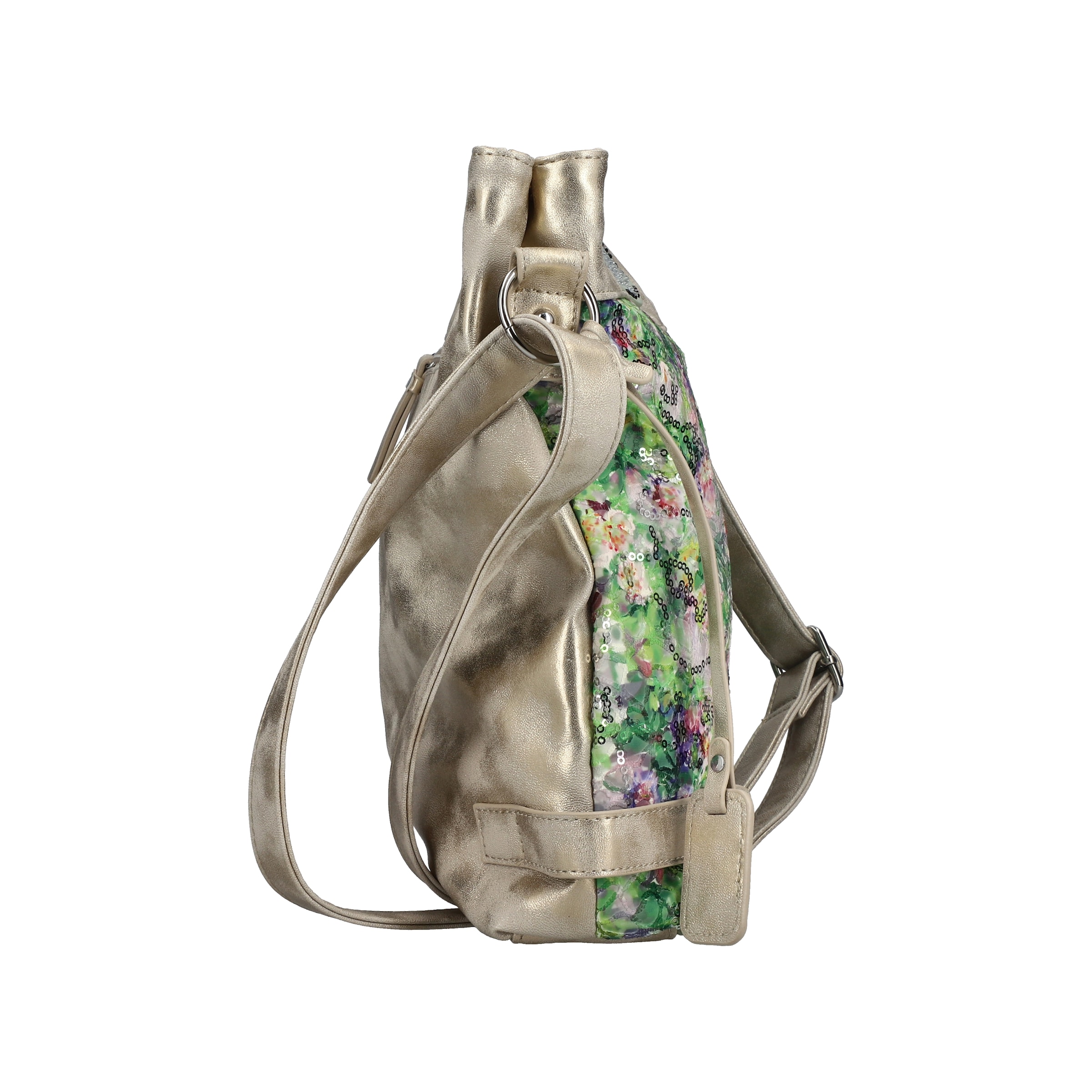 Rieker Umhängetasche Damen Schultertasche, Handtasche in Metallic-Optik