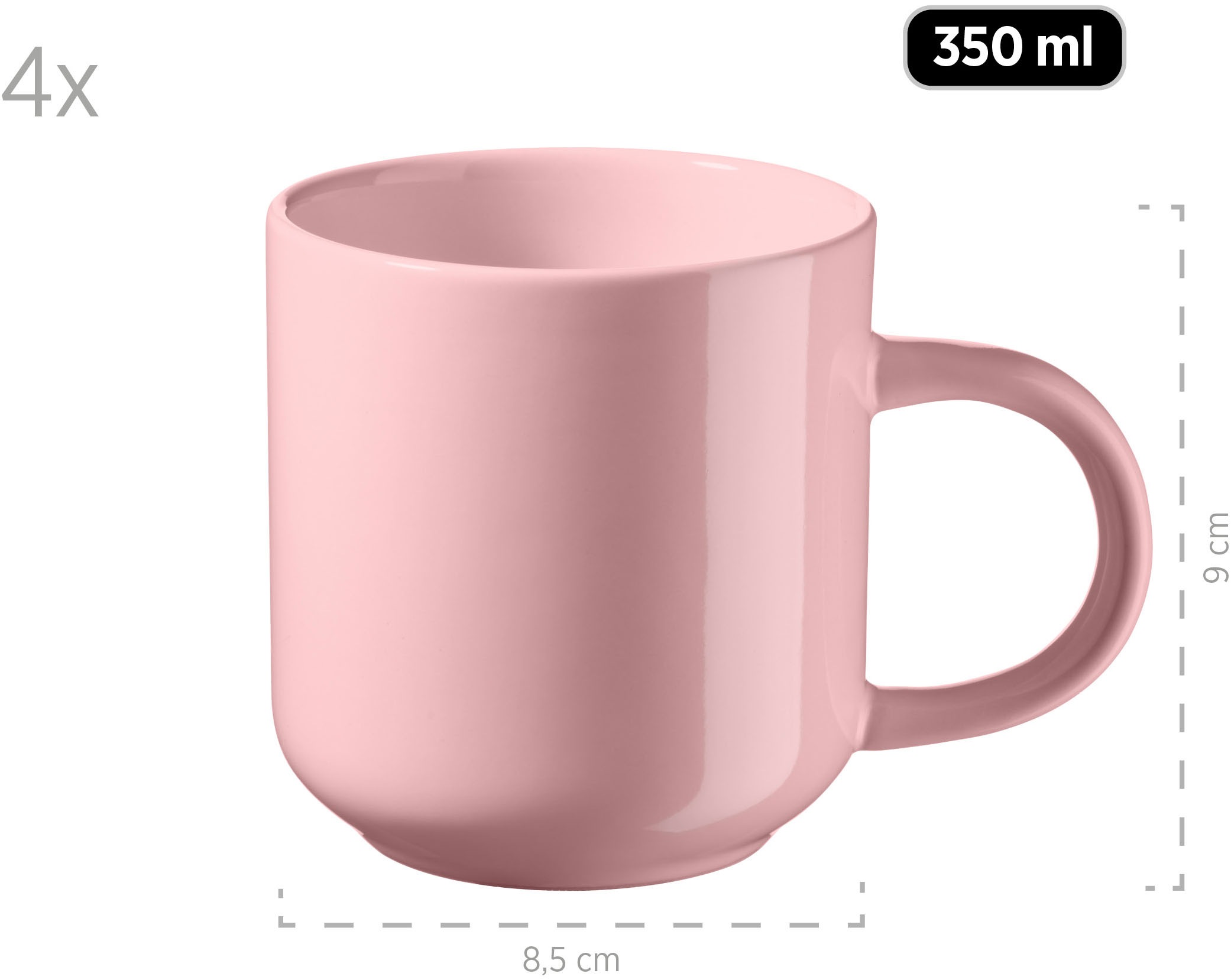 my home Kombiservice »Kosima«, (Set, 16 tlg., je 4 Teller flach, 4 Desserteller, 4 Schüsseln, 4 Kaffeebecher), 16 Teile, Geschirrset für 4 Personen