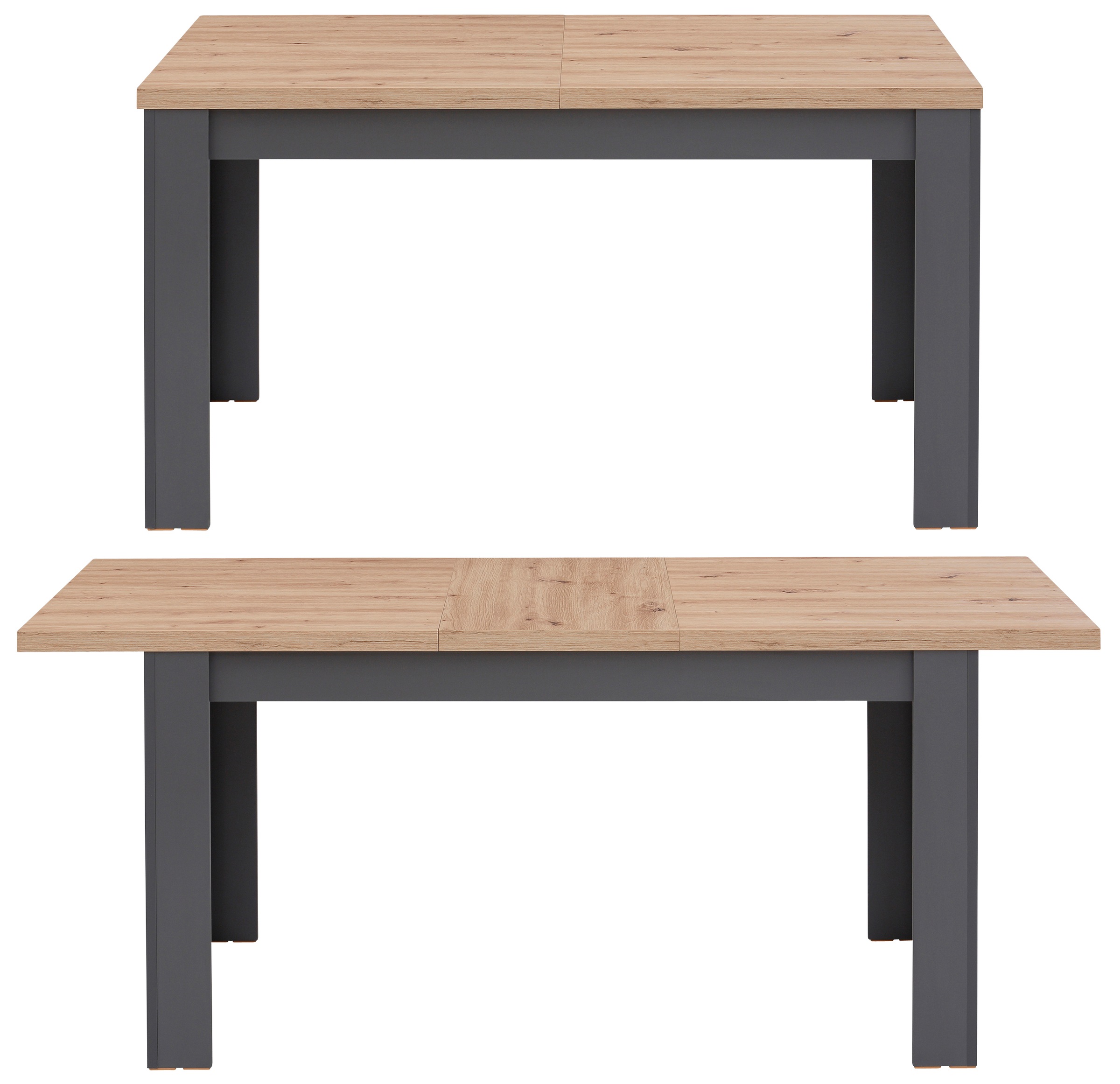 Essgruppe HOME AFFAIRE "Bergamo", grau (dunkelgrau, dunkelgrau, schwarz), B:140cm H:75cm T:80cm, FSC-zertifizierter Holzwerkstoff, Melamin, Metall, Sitzmöbel-Sets, Essgruppe, 7-tlg. Essgruppe mit ausziehbarem Tisch, erhältlich in vielen Farben 2