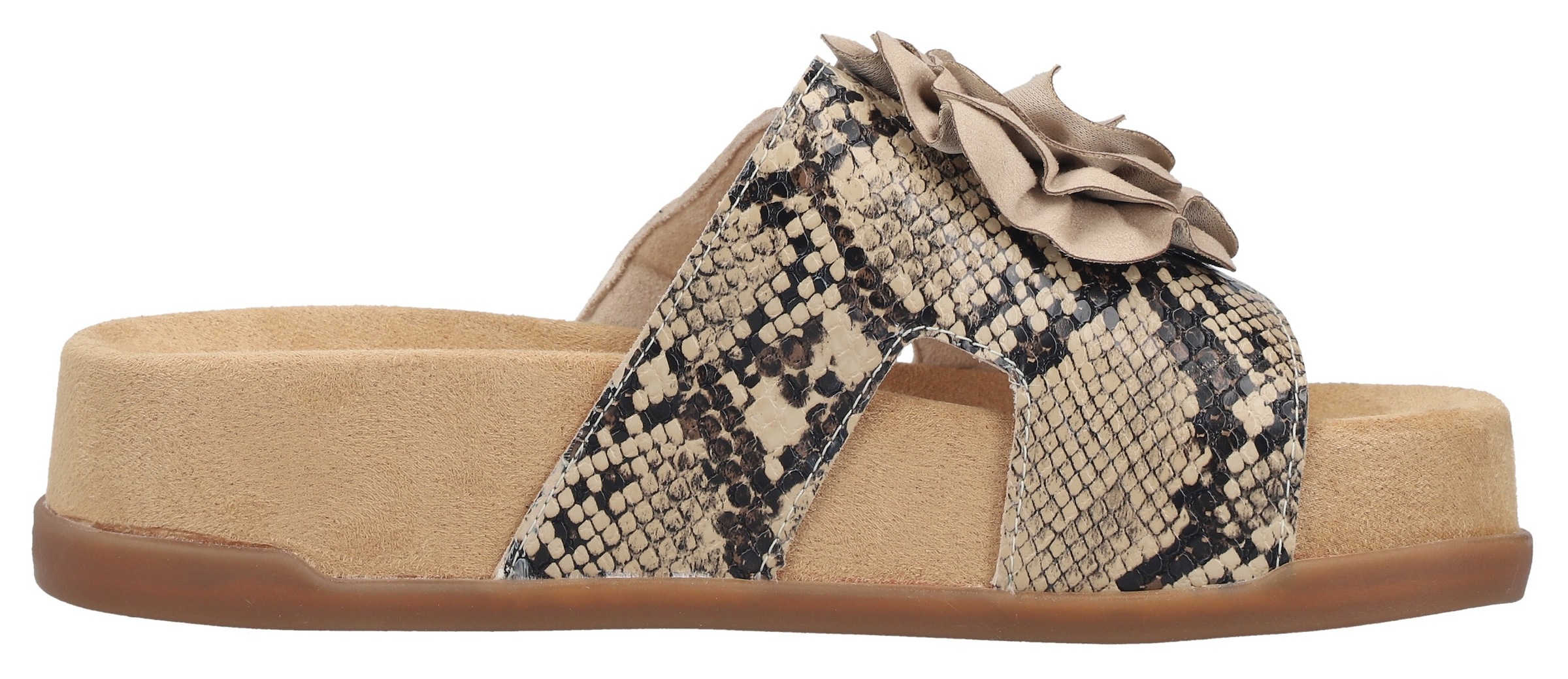 Rieker Pantolette  Sommerschuh, Urlaubsschuh, Strandschuh mit Blüte