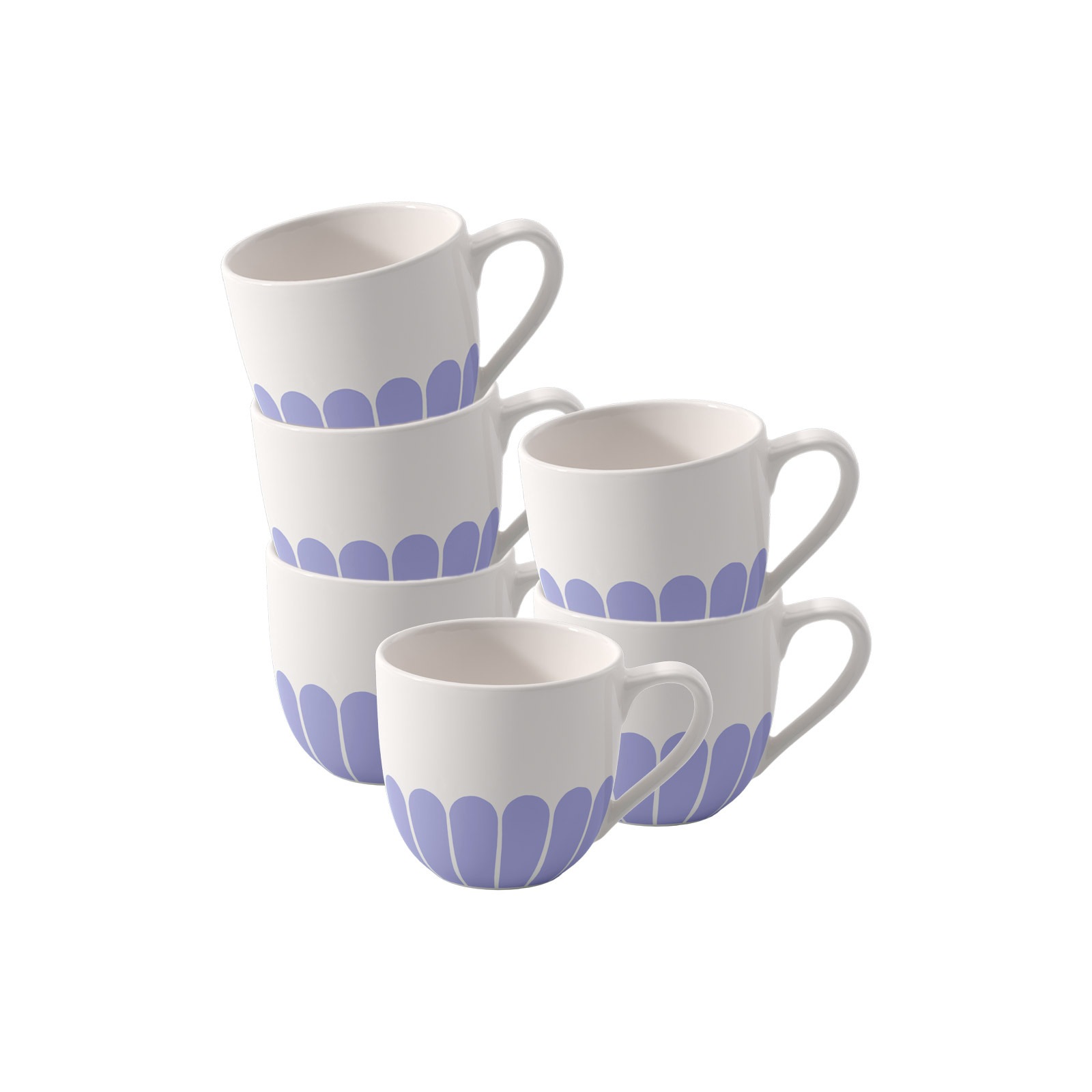 VILLEROY & BOCH Espressotasse "Espressotassen Fleur Couleur 70 ml 6er Set", Ø 8,5cm x 6cm, 70ml, 6, blau, Trinkgefäße, Spülmaschinenfest,
